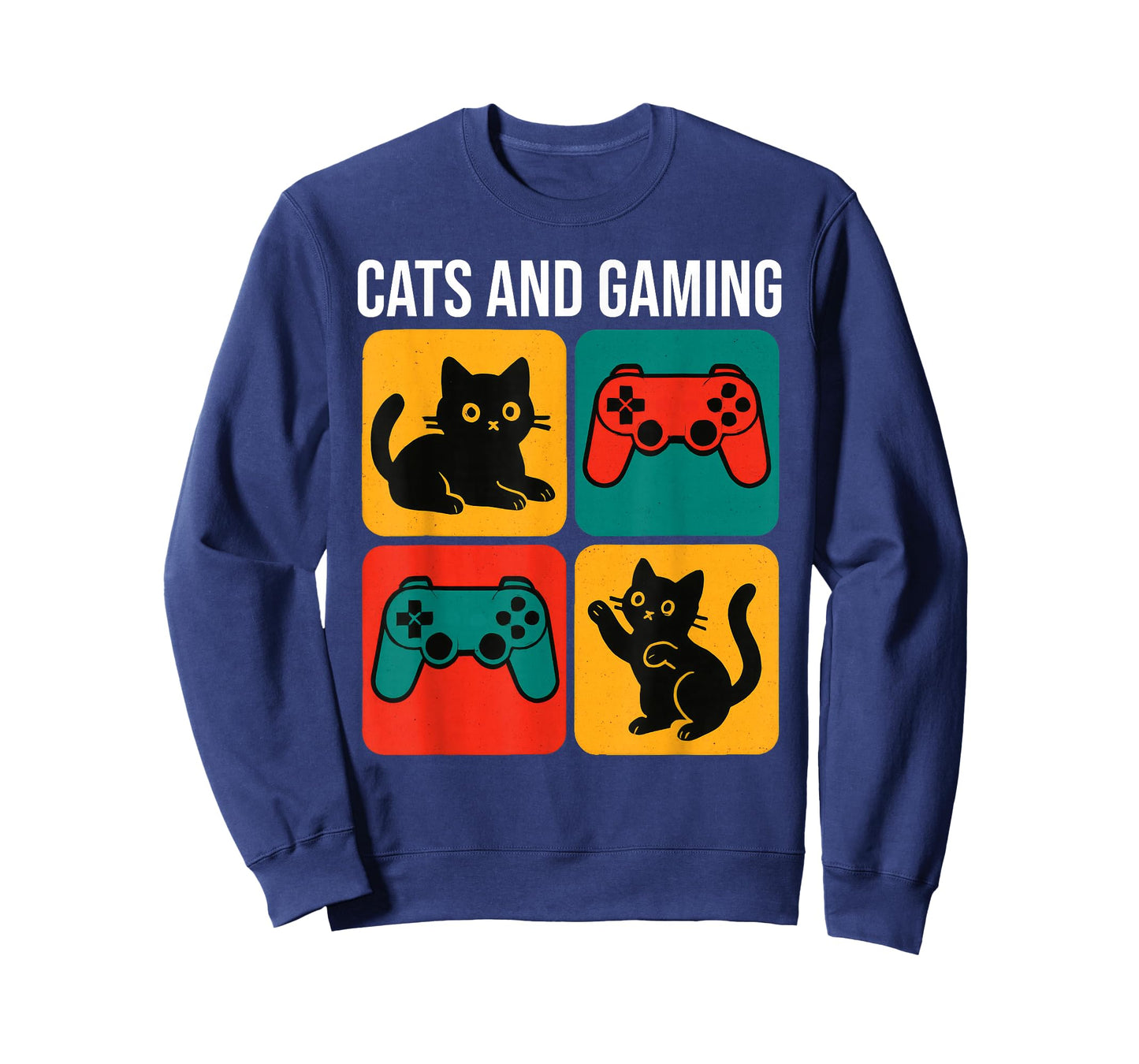 Cats And Gaming Funny Cat Lover Gamer Retro T-Shirt