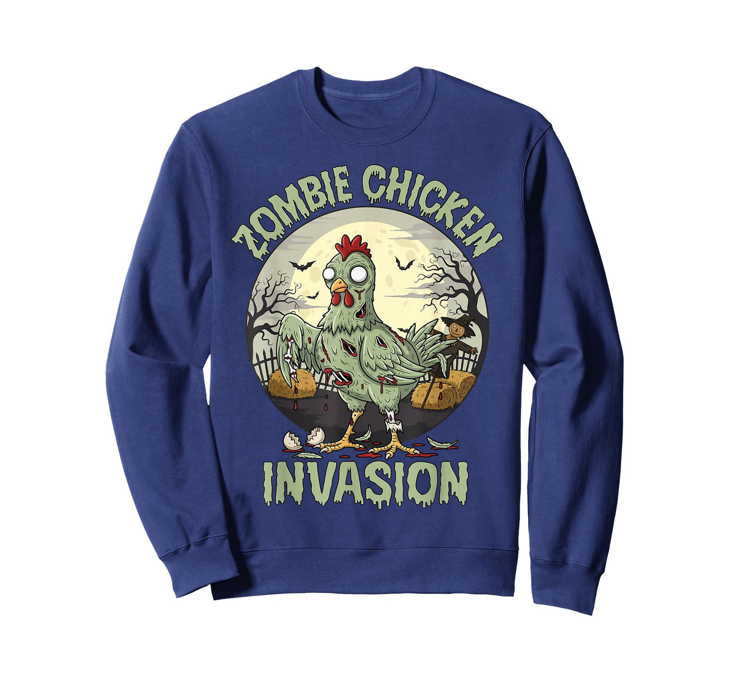 Zombie Chicken Invasion Funny Halloween T-Shirt