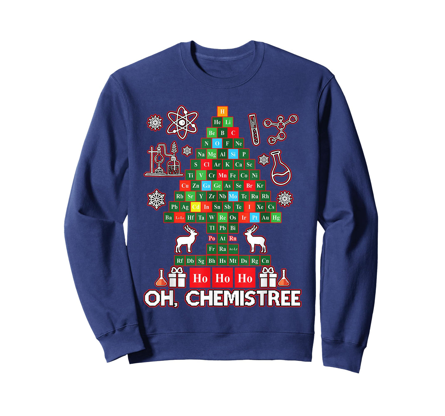 Oh Chemistree Periodic Table Christmas Chemistry Teacher T-Shirt
