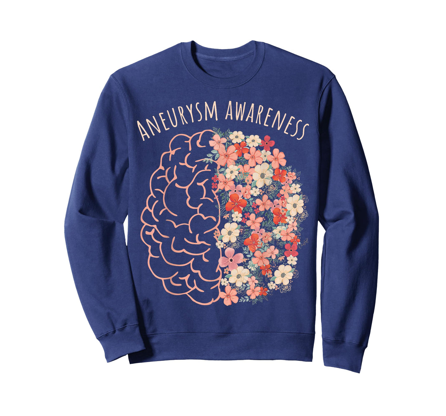 Aneurysm Awareness Brain Floral Aneurysm Warrior T-Shirt