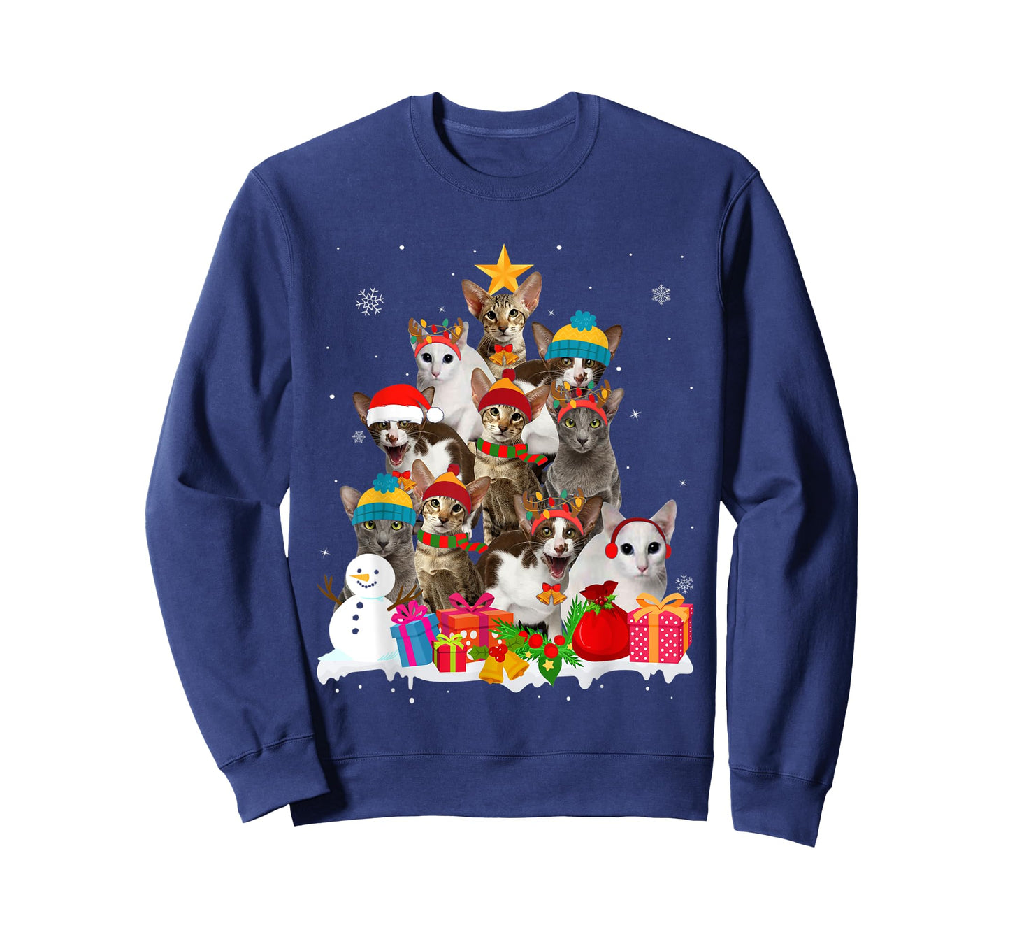 Funny Oriental Shorthair Christmas Tree Pet Cat Lover Gift Men Women Kids T-Shirt