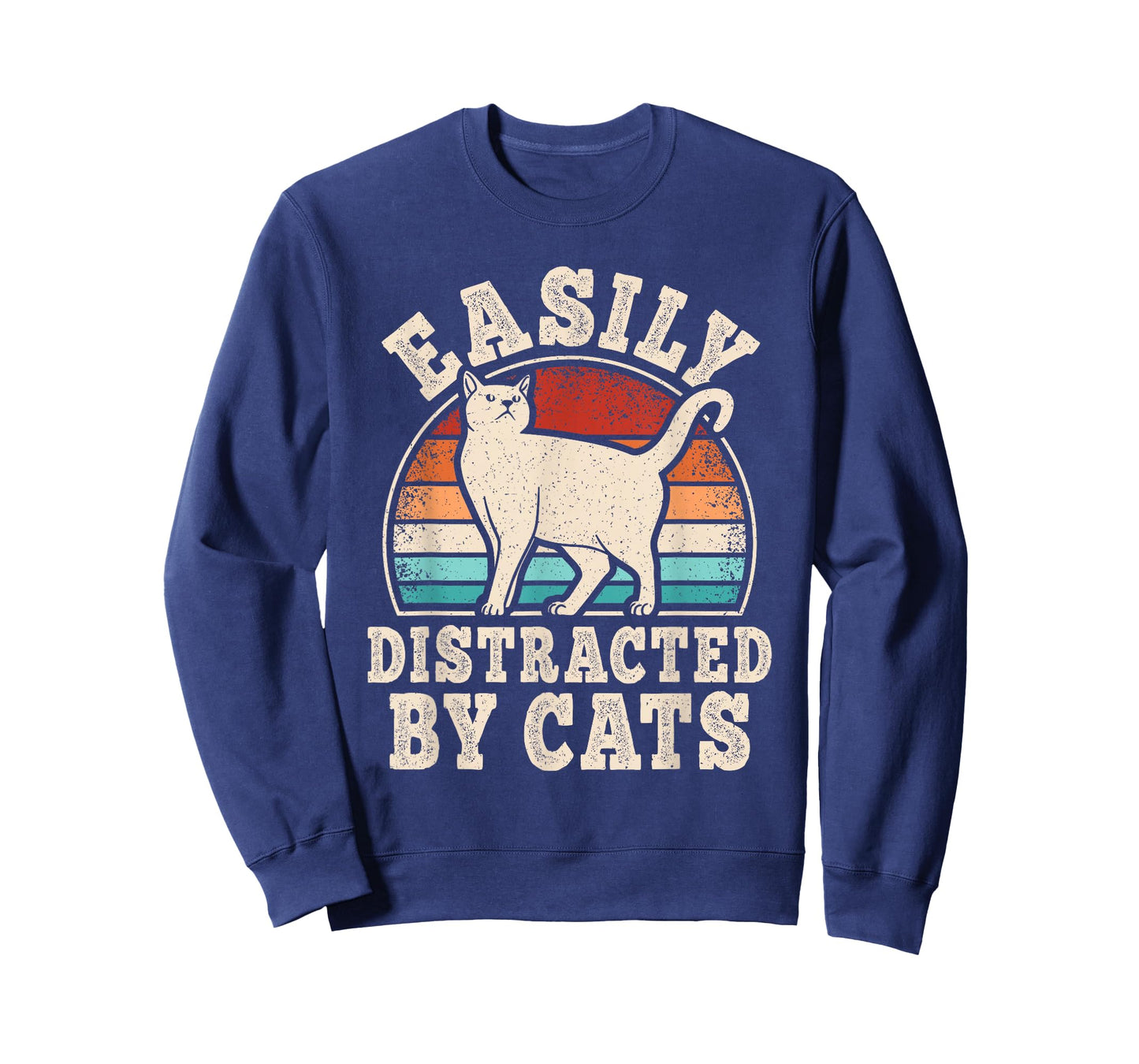 Easily Distracted by Cats Retro Cat Lover Vintage Men Women T-Shirt