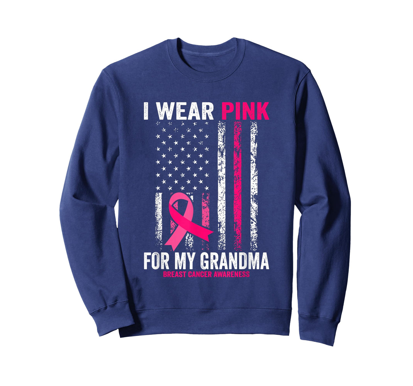 I Wear Pink for My Grandma American Flag T-Shirt