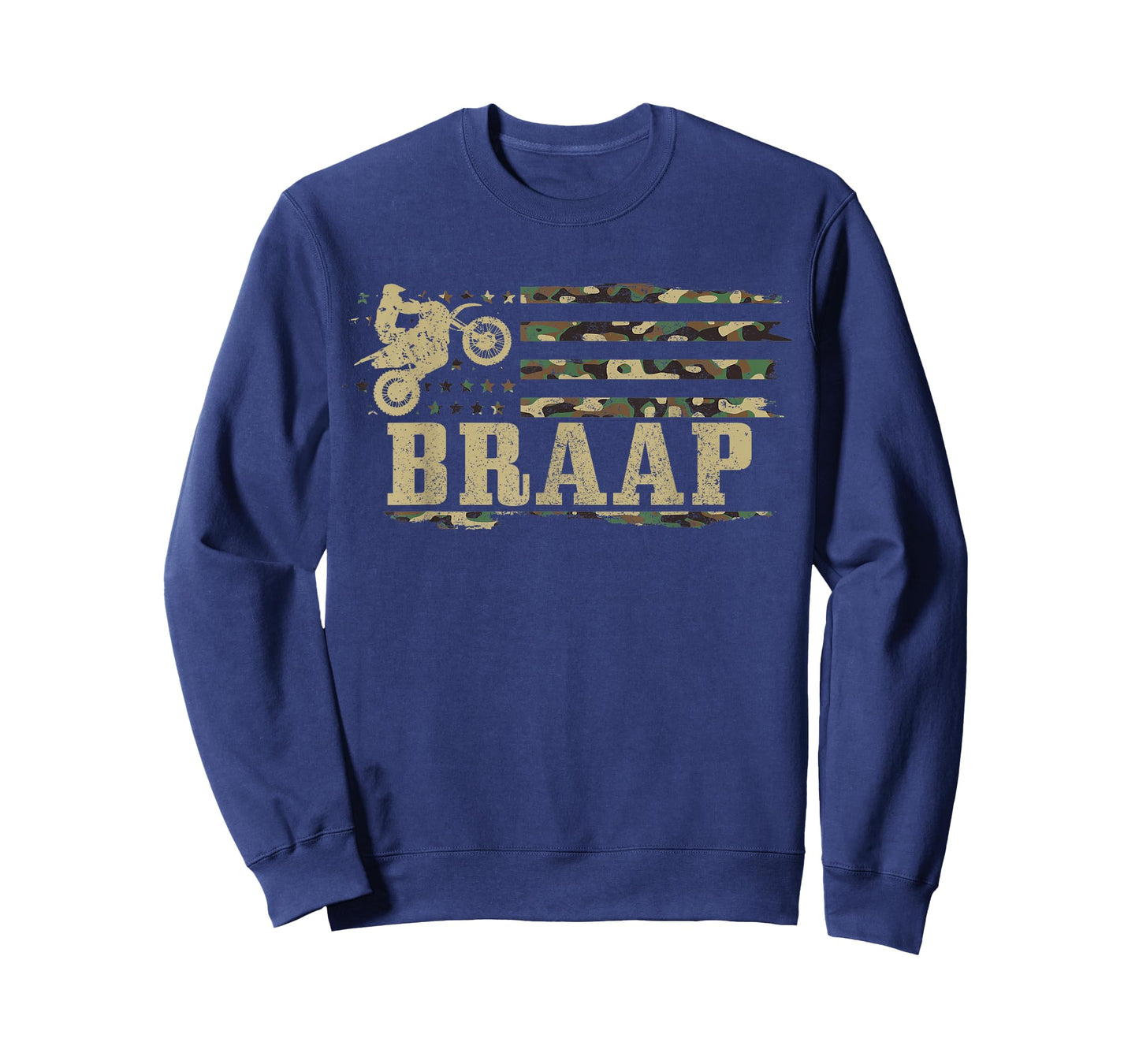 Braap Dirt Bike Patriotic Motocross American Flag Gift Men T-Shirt