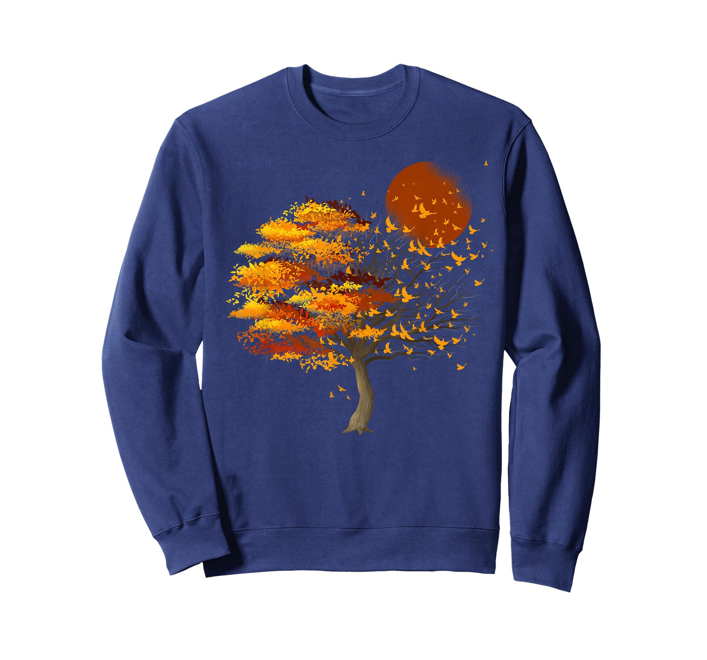 Nature Wildlife Full Moon Tree Flock of Birds Outdoor Forest T-Shirt