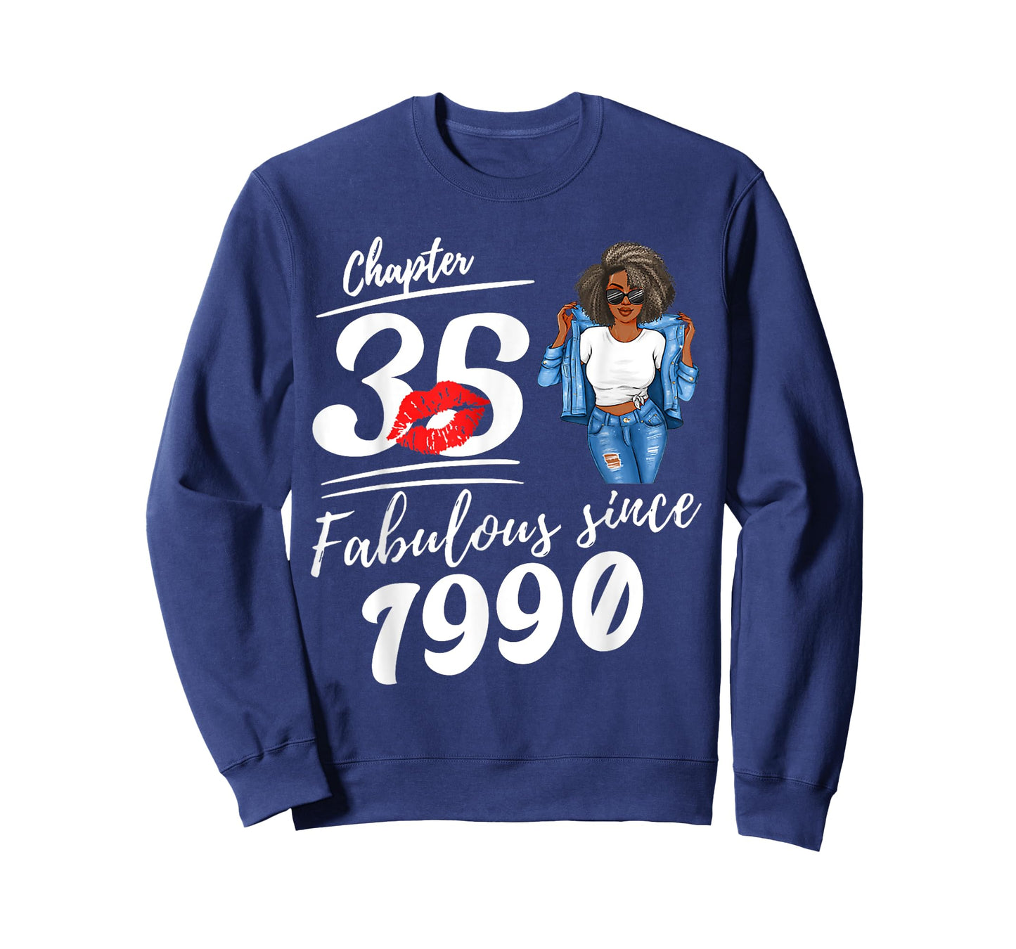 Chapter 35 Fabulous Since 1990 35th Birthday Afro Black Girl T-Shirt