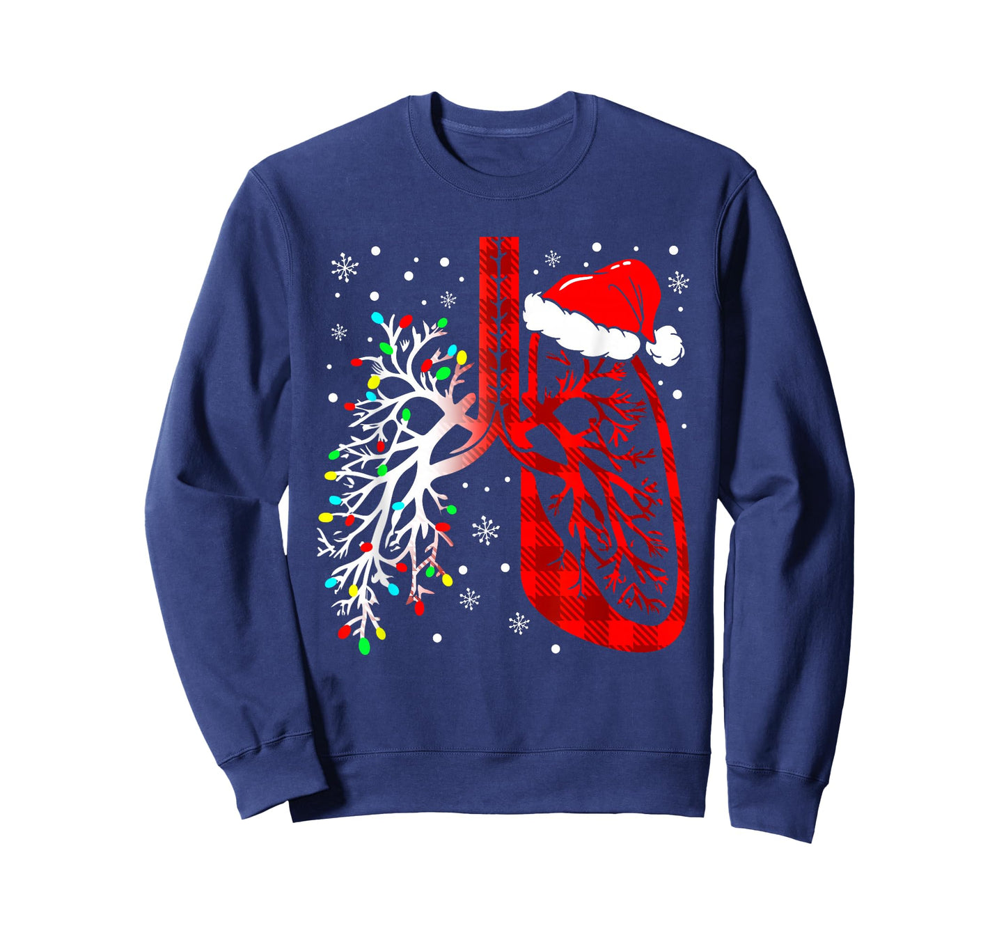 Christmas Lung Lights Respiratory Therapist Holiday T-Shirt