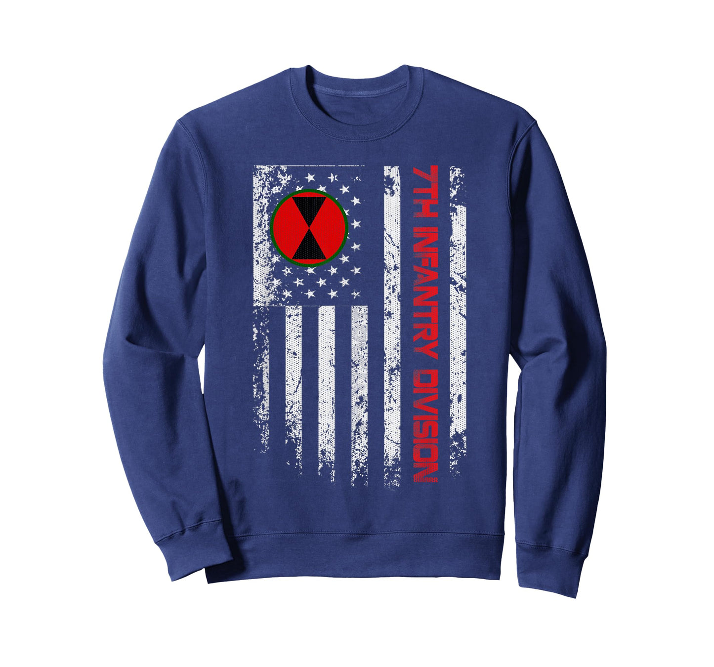 7th Infantry Division Vintage USA Flag Military Veterans Day T-Shirt