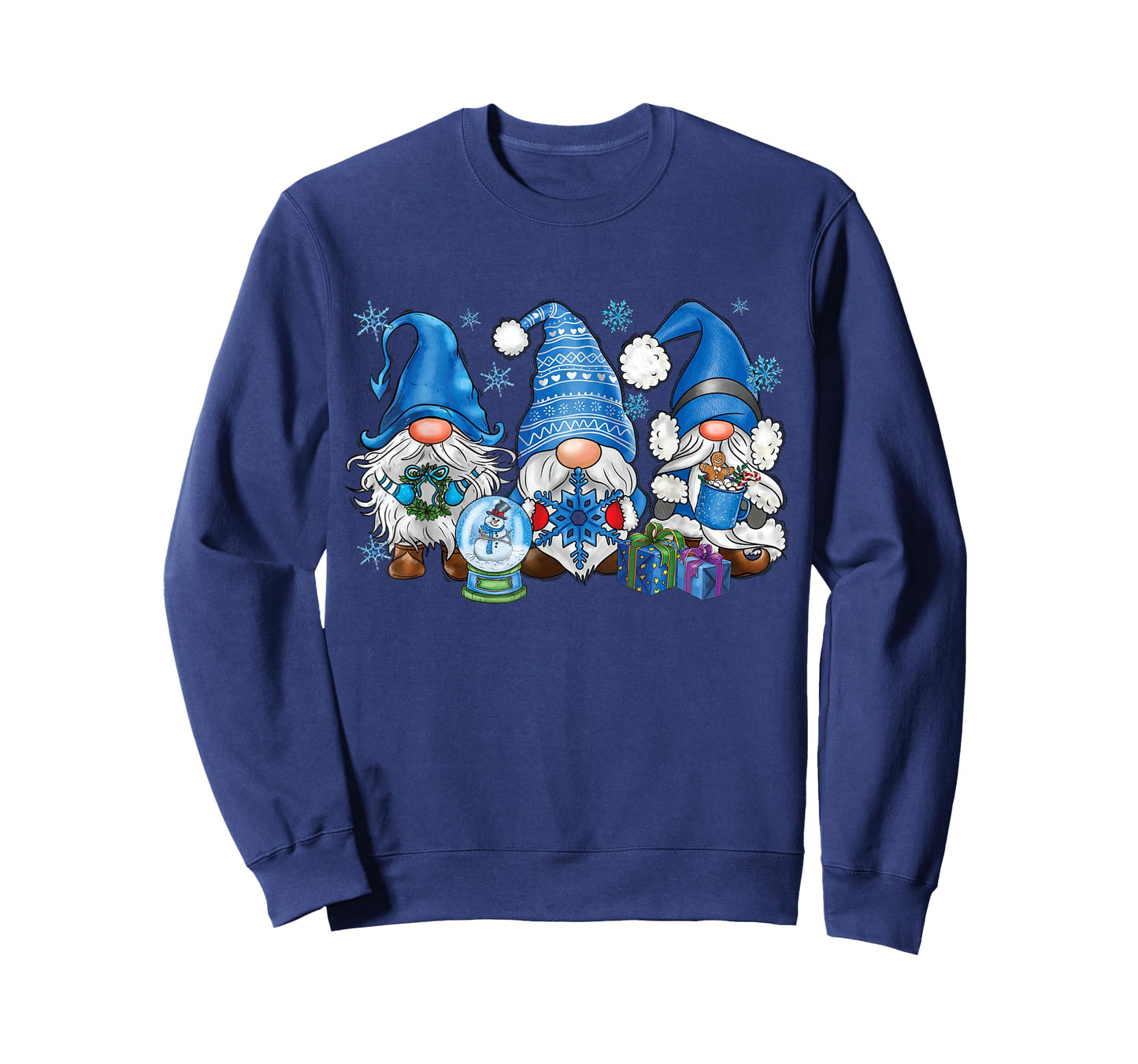 Snowman Gnomes in Blue Merry Christmas Gnomies Hello Winter T-Shirt