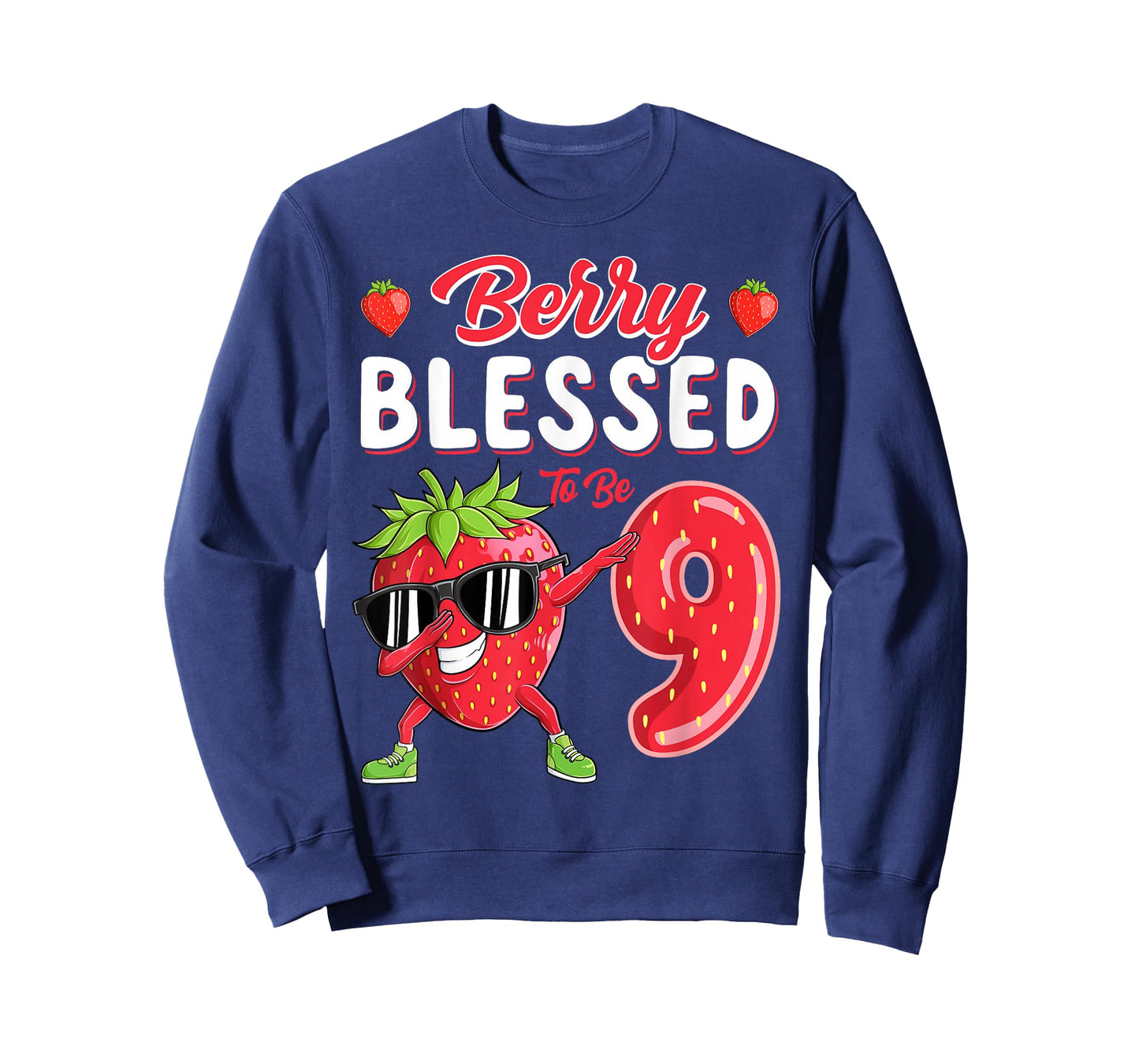 Berry Blessed To Be 9 Cute Strawberry Girl 9th Birthday T-Shirt