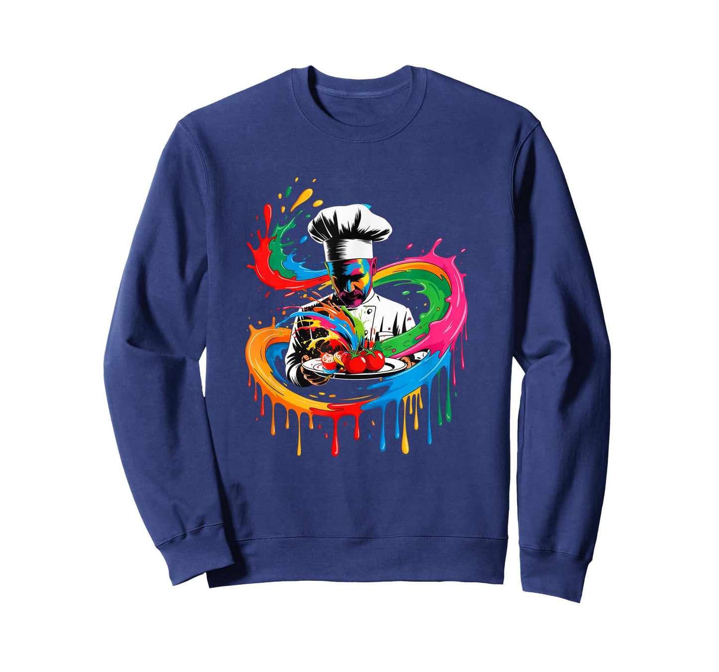 Colorful Chef Design With Splash Art Kitchen Cooking Lovers T-Shirt