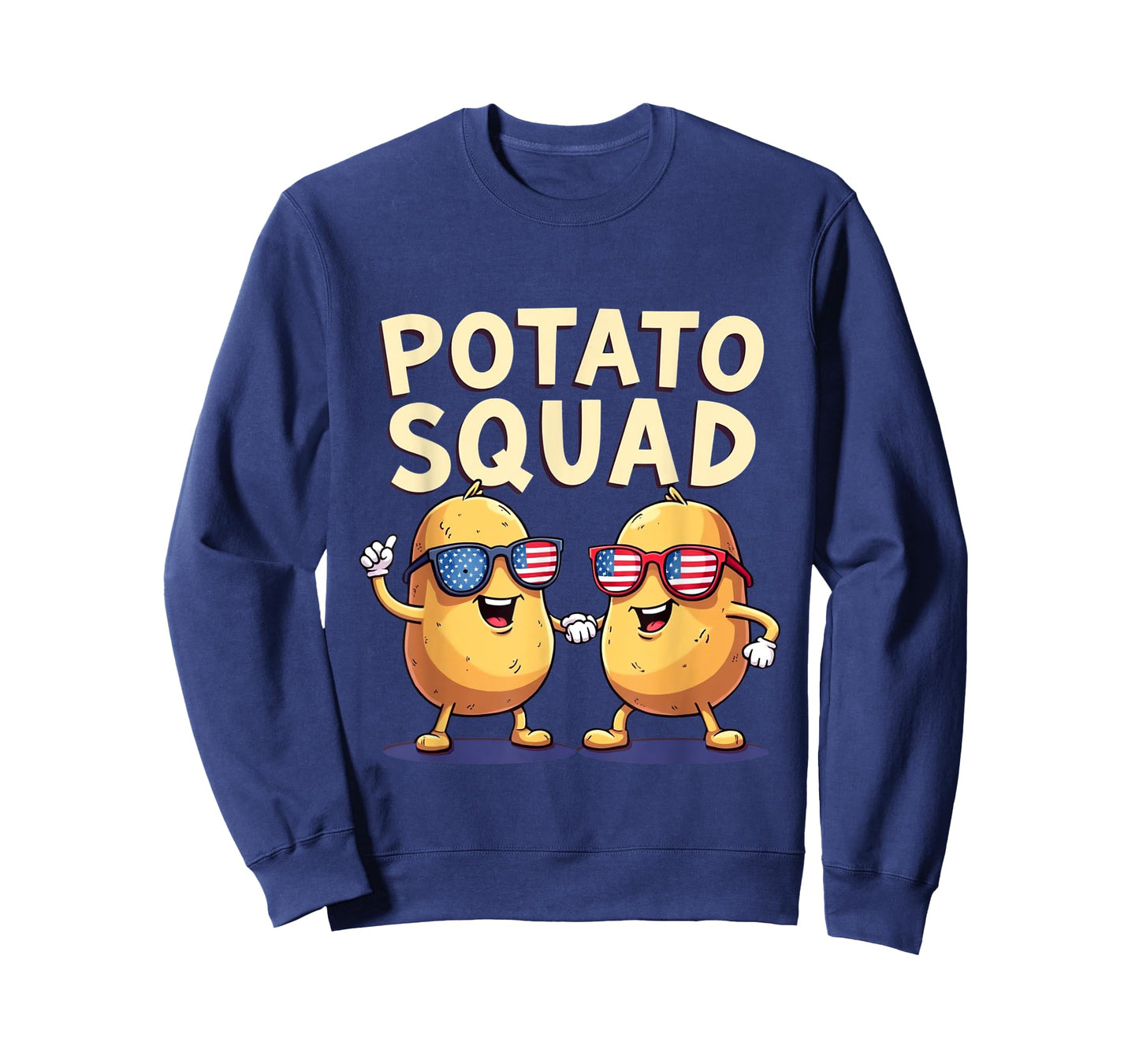 Funny Potato Buddy friendship and American Flag sunglasses T-Shirt
