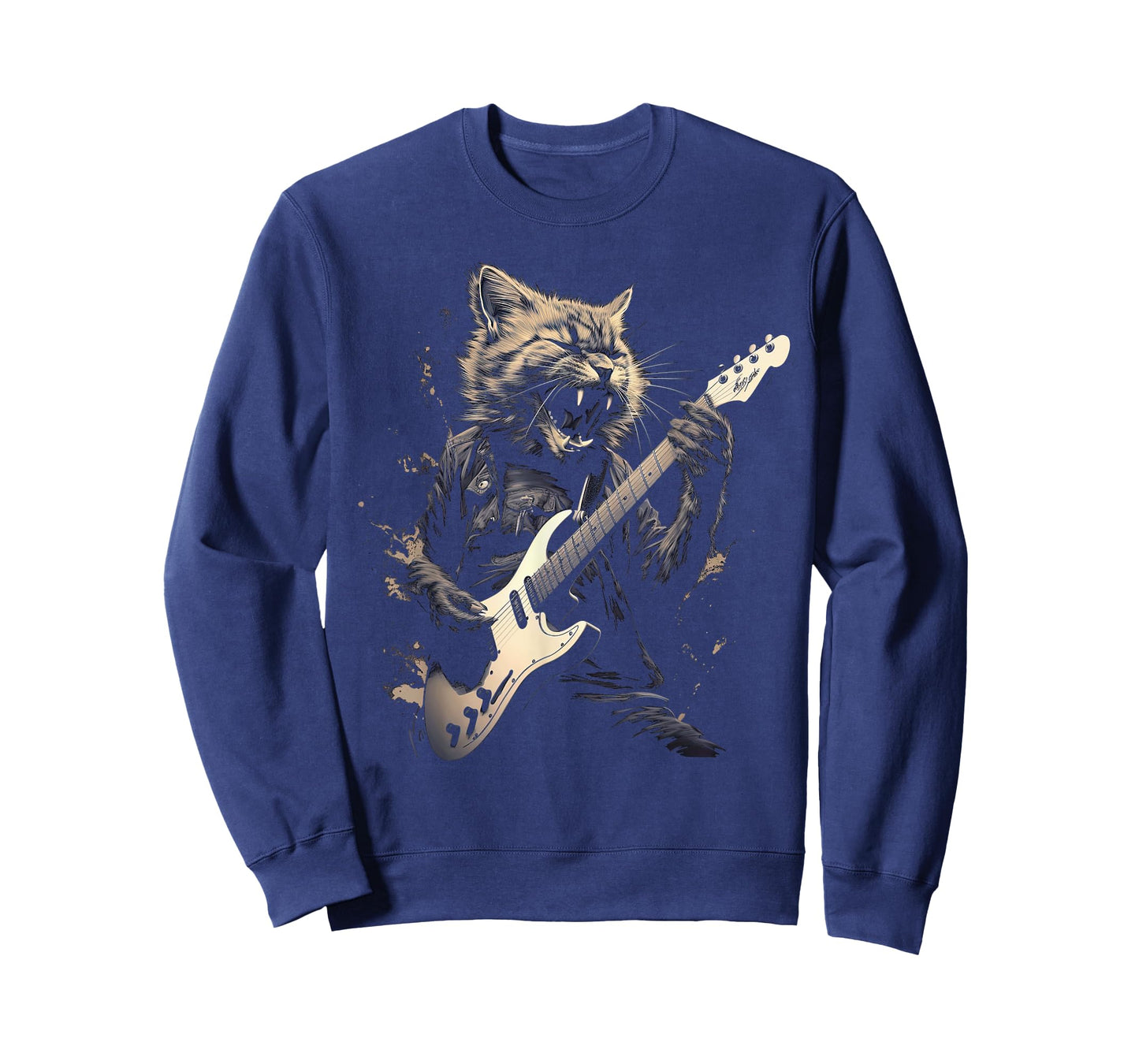 Cat Playing Bass Guitar Guitarist Rocker cool Men Women Kids T-Shirt