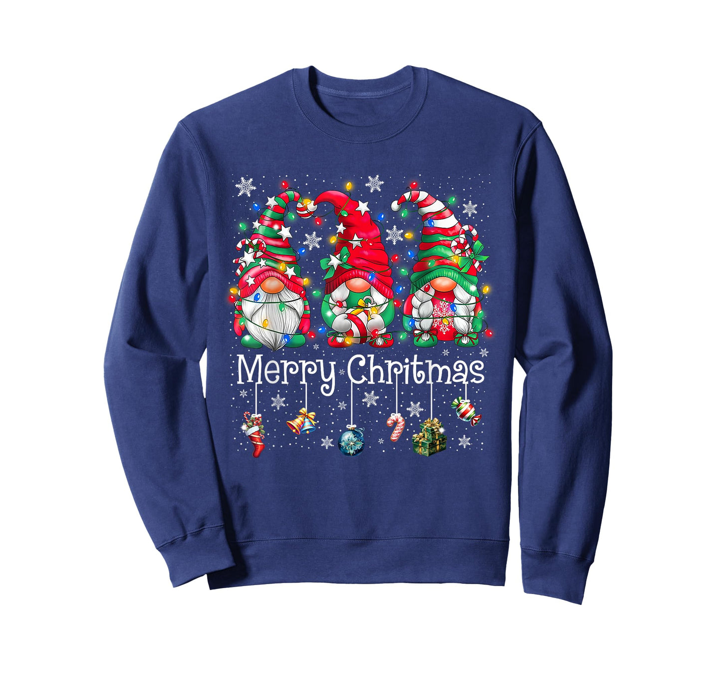 Cute Gnomes Merry Christmas Light Family Gnome Xmas Matching T-Shirt