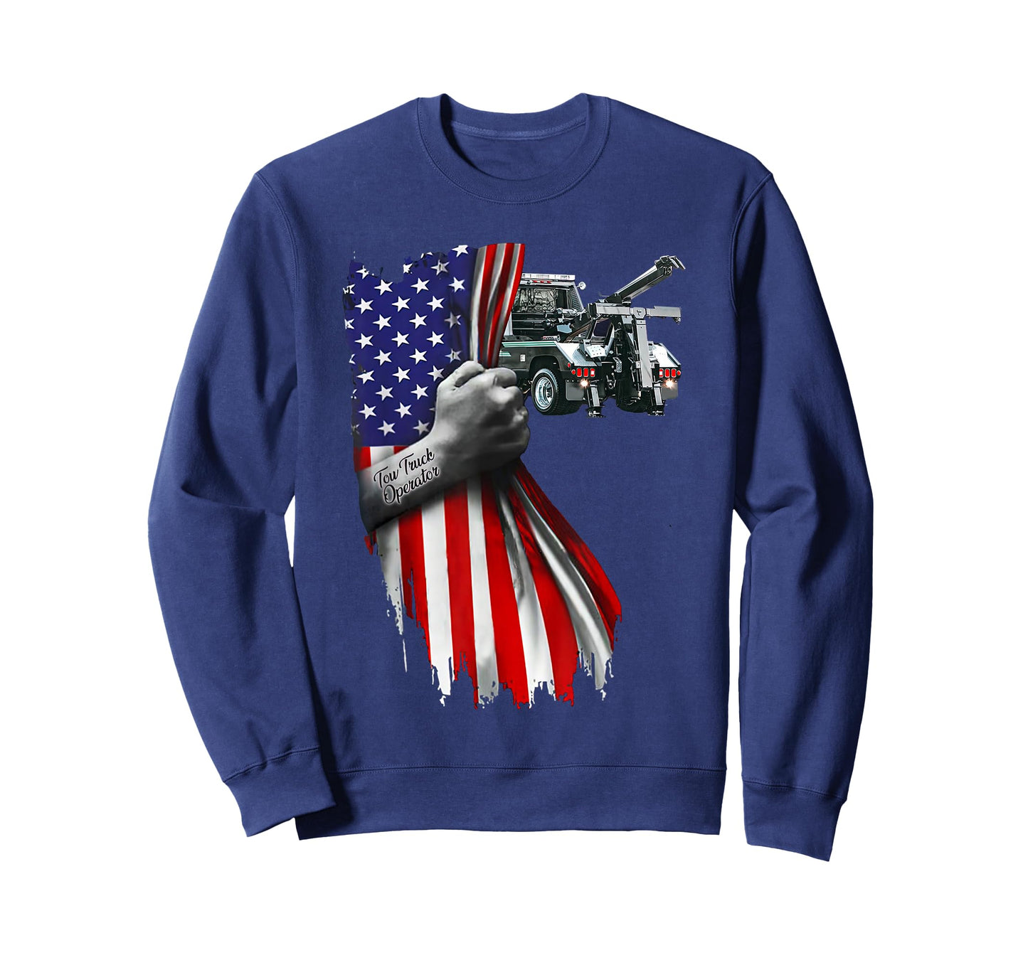 Tow Truck operator work American Flag For Tow Truck Driver T-Shirt