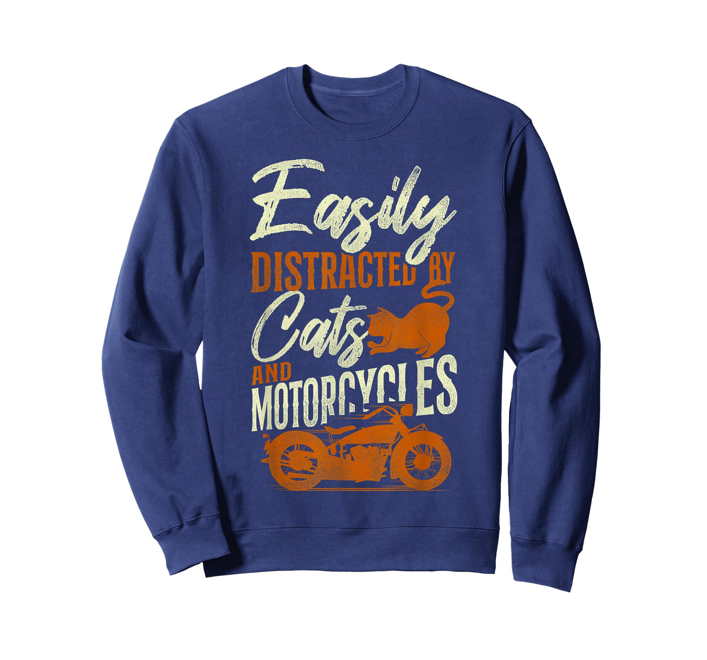 Classic Motorcycle Biker Cat Easily Distracted By Cats And T-Shirt