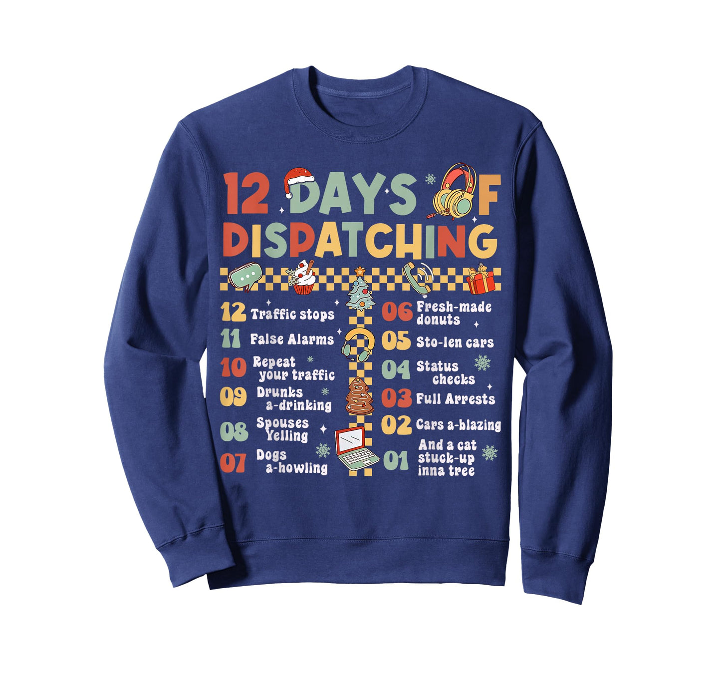 12 Days Of Dispatching 911 Dispatcher Christmas Pajama T-Shirt