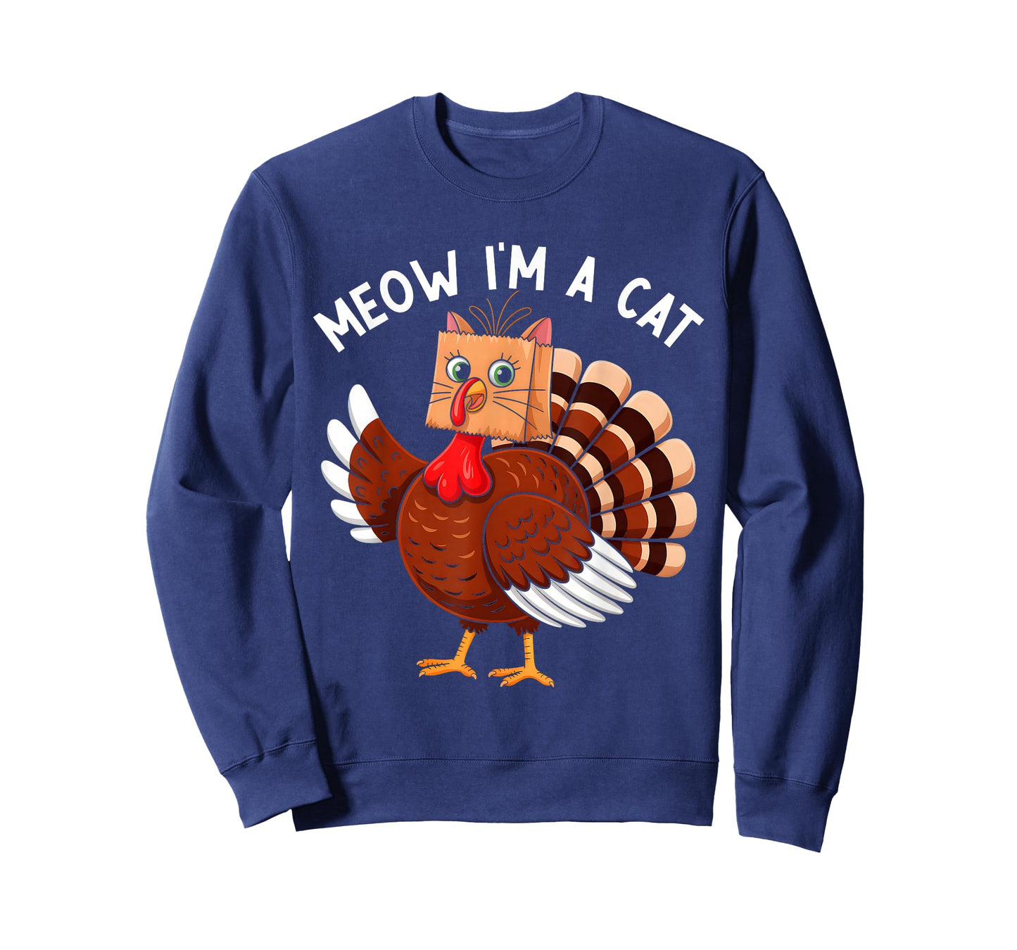 Meow I'm A Cat Shirt for Men Women Funny Cat Thanksgiving T-Shirt