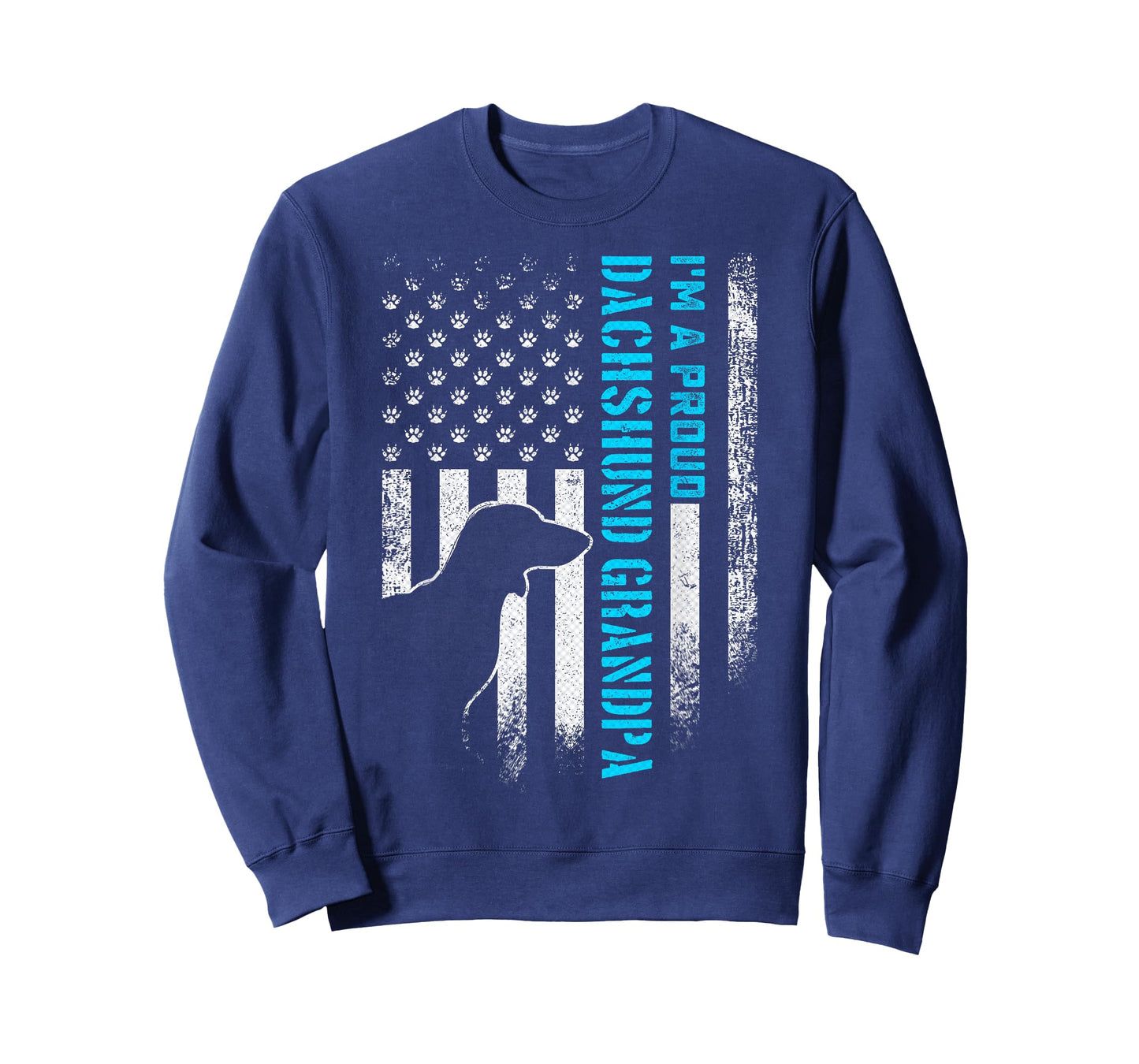 Vintage USA Flag I'm A Proud Dachshund Dog Grandpa Wiener T-Shirt