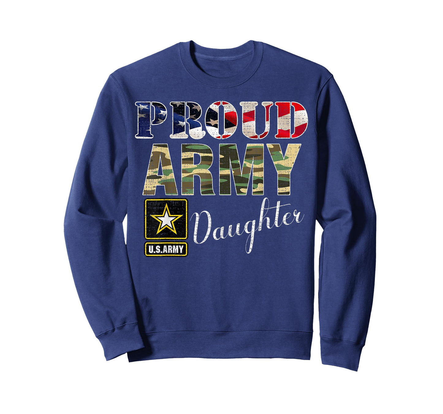 Proud Army Daughter With American Flag Gift For Veteran Day T-Shirt