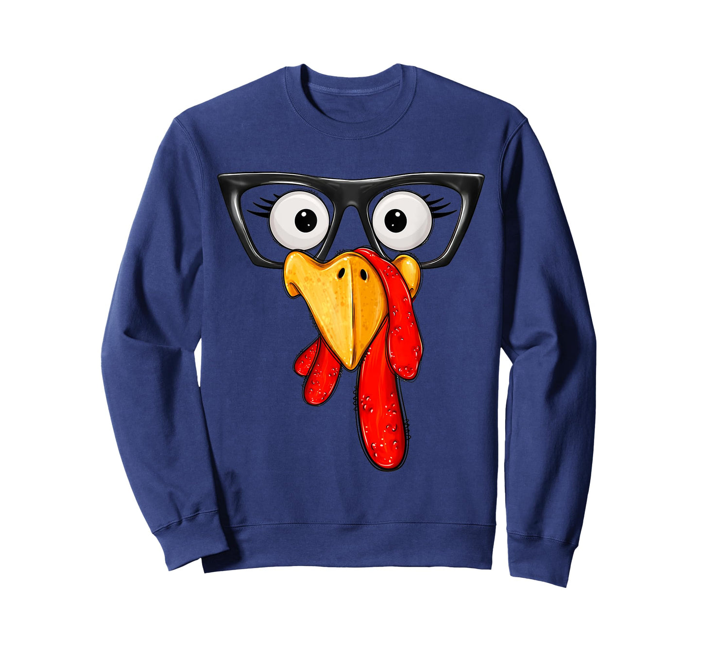 Cute Turkey Face Glasses Boys Kids Mens Thanksgiving Family T-Shirt