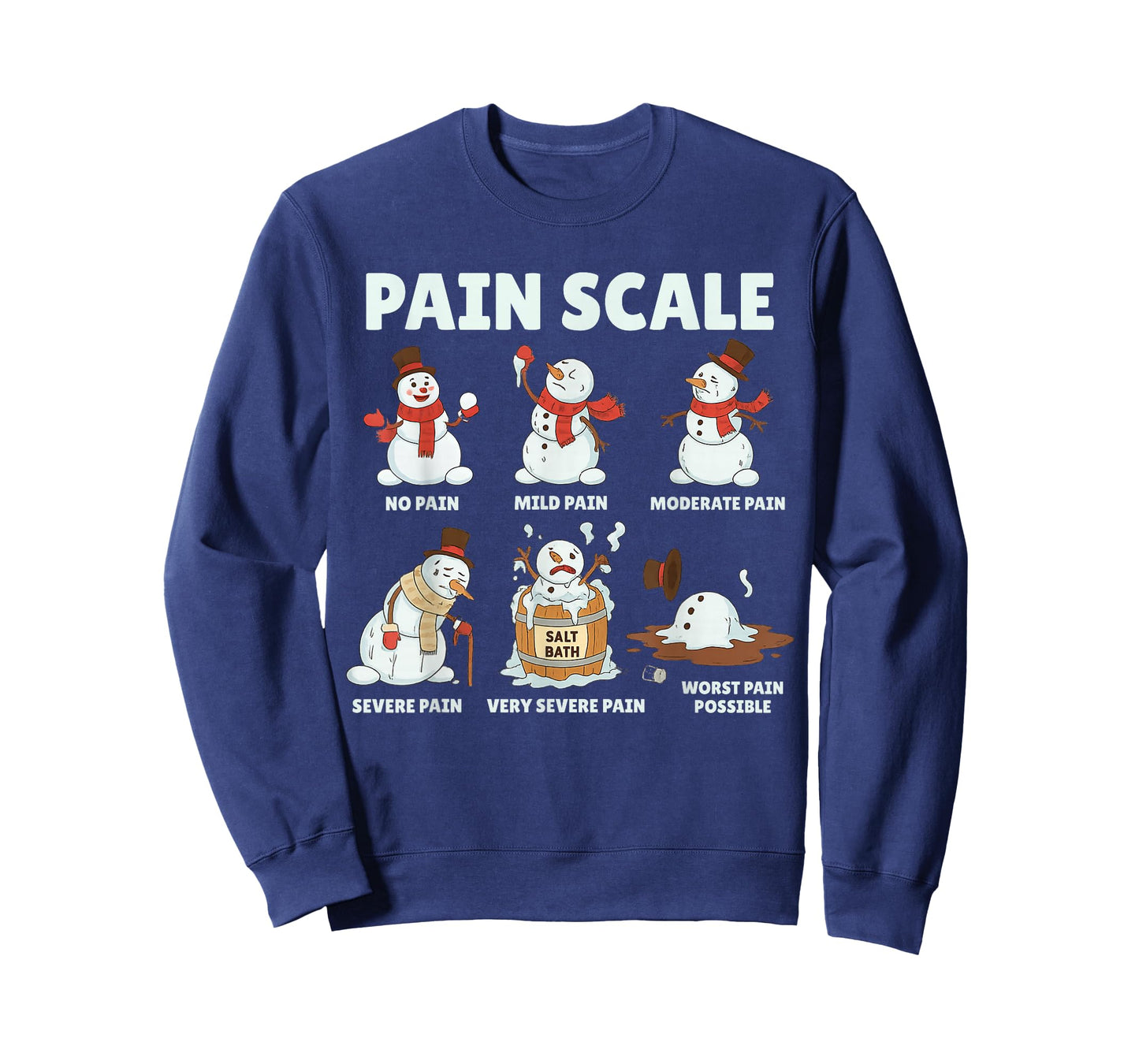 Pain Scale Snowman Xmas Funny Nurse Christmas ICU Nurse T-Shirt
