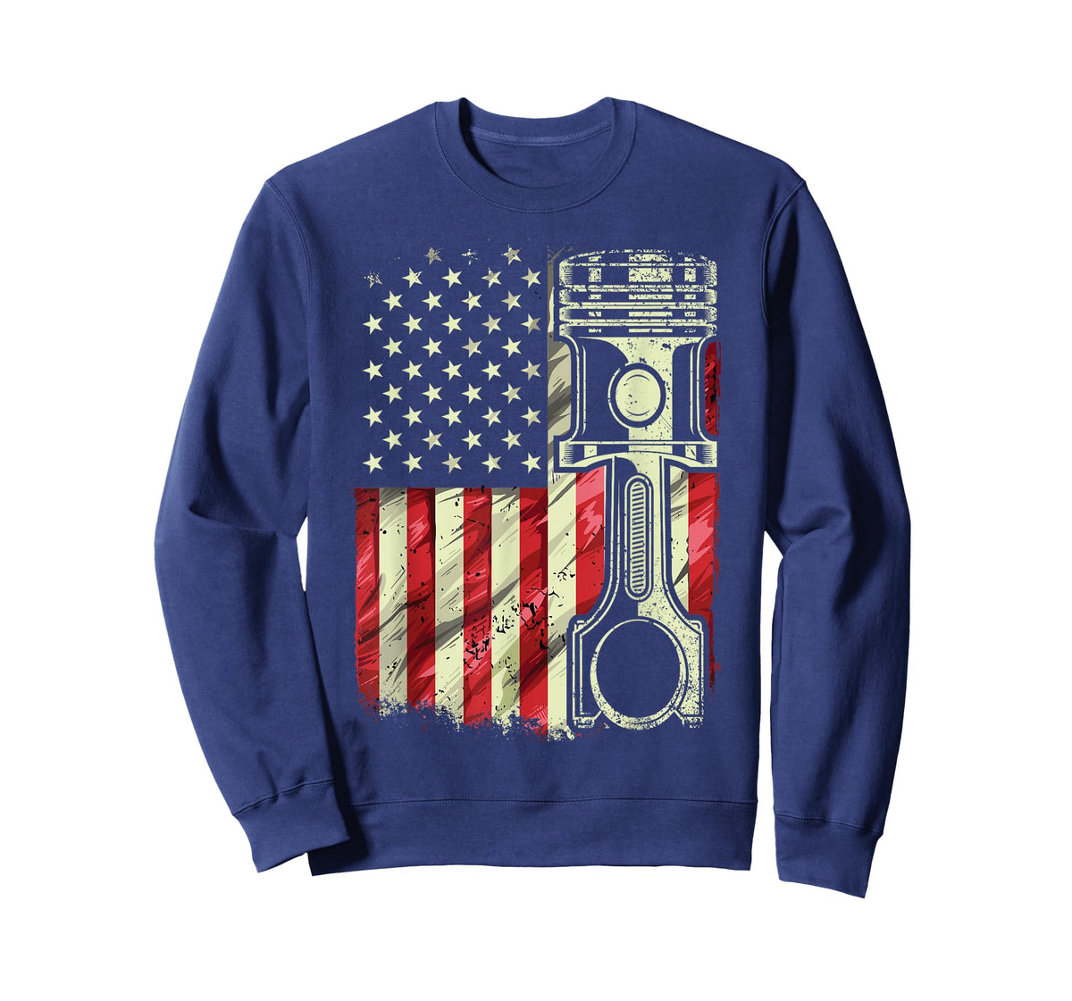 Mechanic American Flag Piston Muscle Car Patriotic Vintage T-Shirt