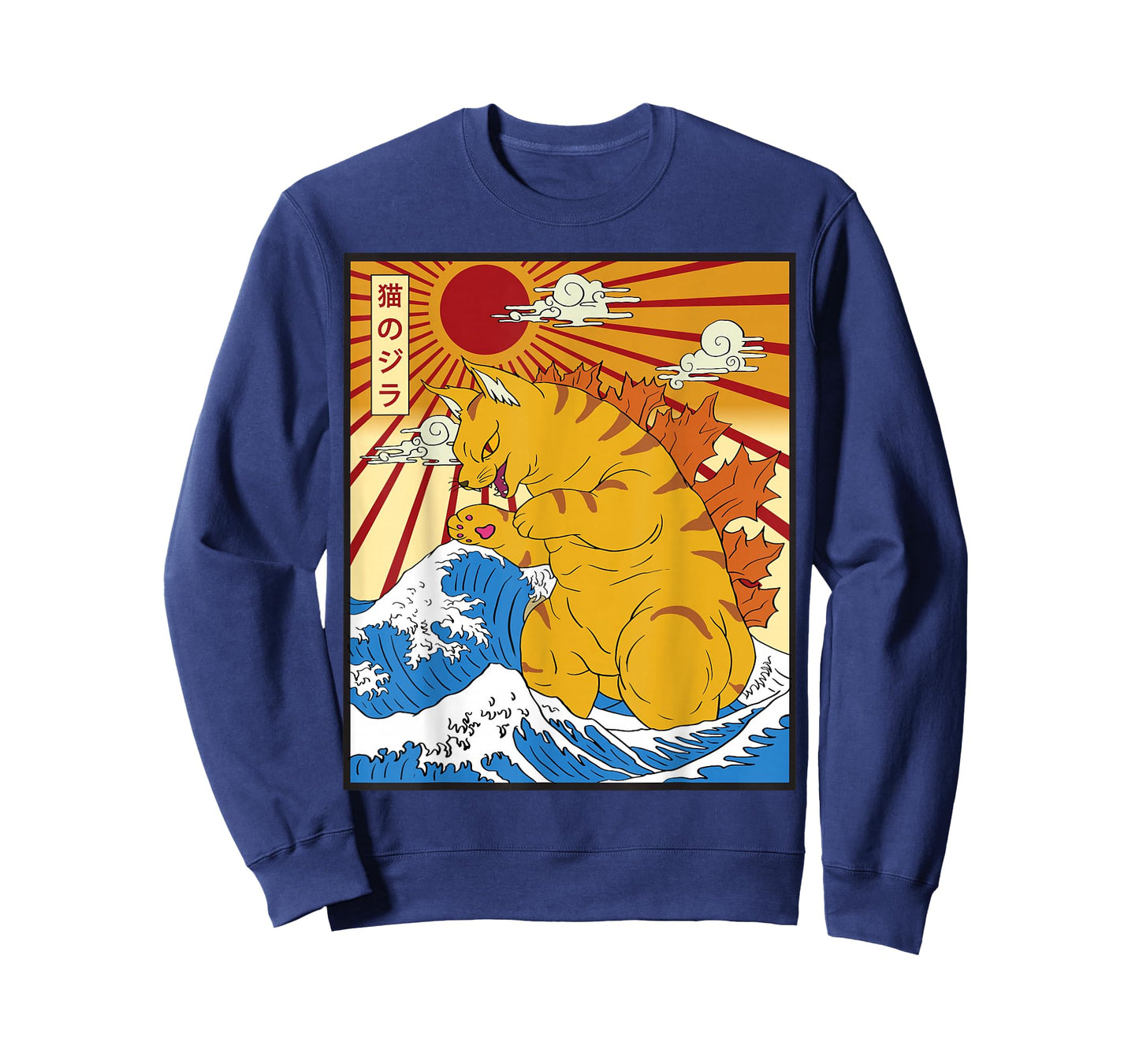 Catzilla Cat Japanese Anime Kawaii Funny Graphic Tees Men T-Shirt