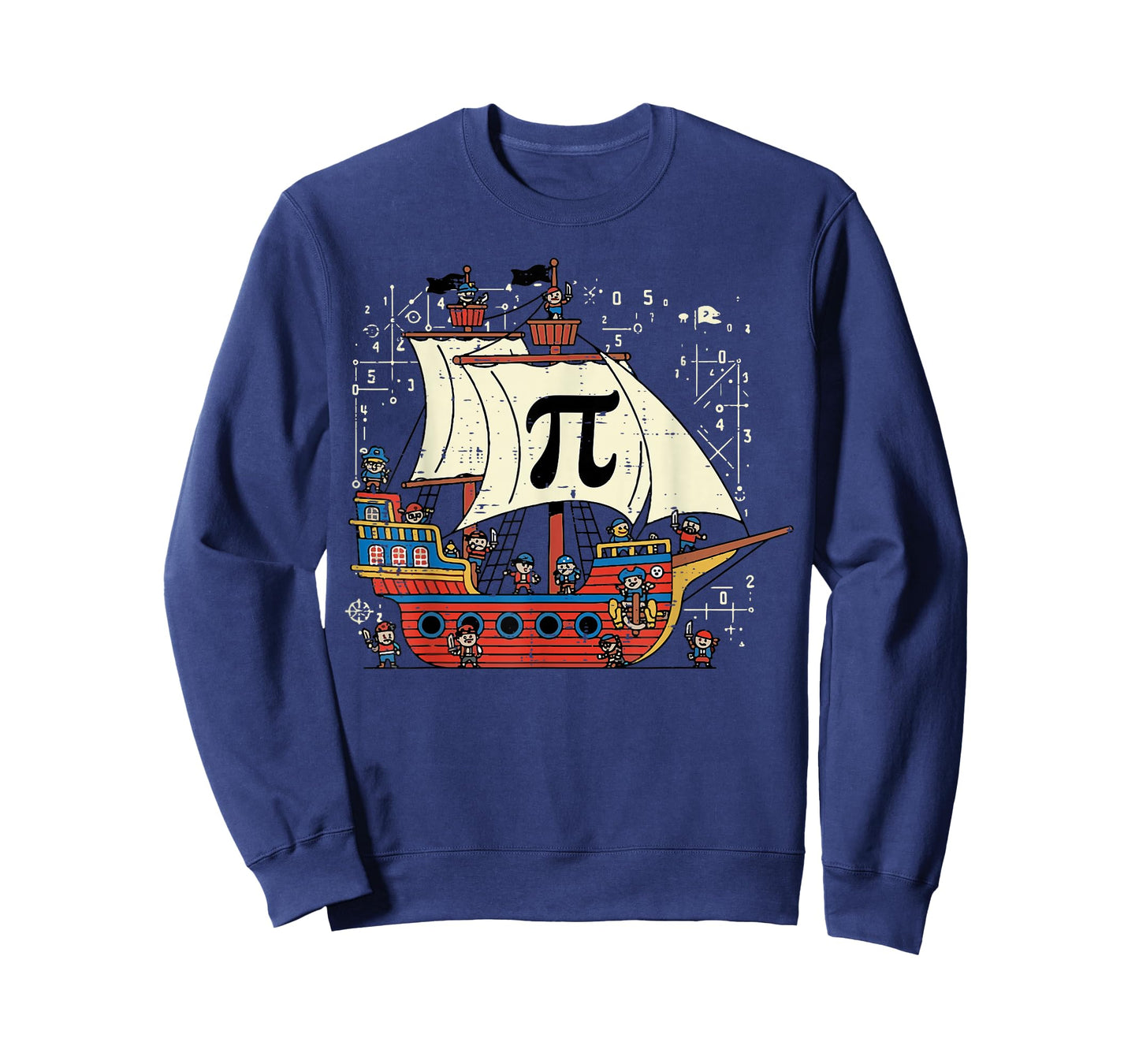 Pi Rate Pirate Ship Funny Math Pie Pun Men Boys Kids Women T-Shirt
