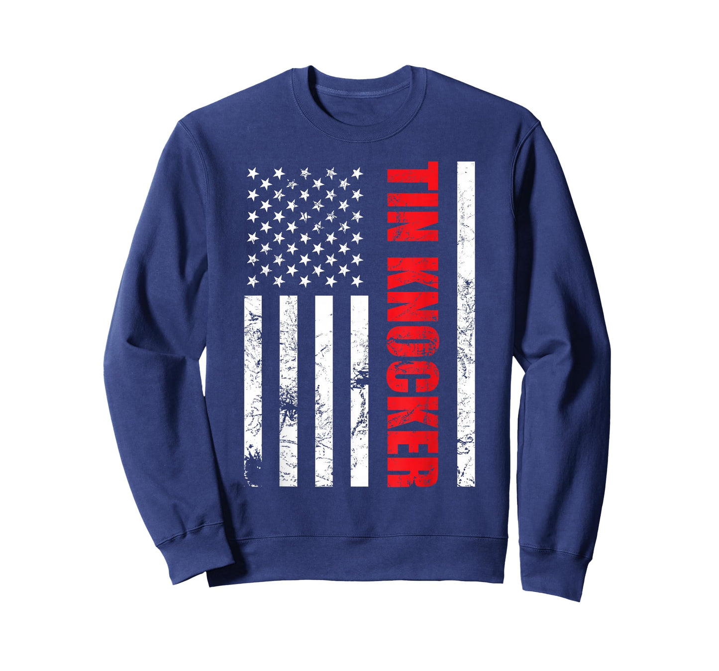 Tin Knocker Sheet Metal Worker, American Vertical Flag USA T-Shirt