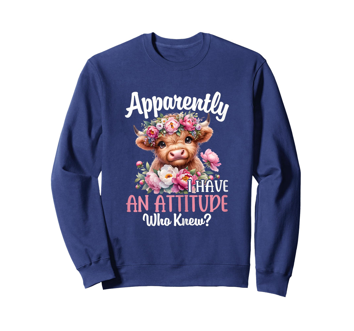 Apparently I Have An Attitude Who Knew Highland Cow Print T-Shirt