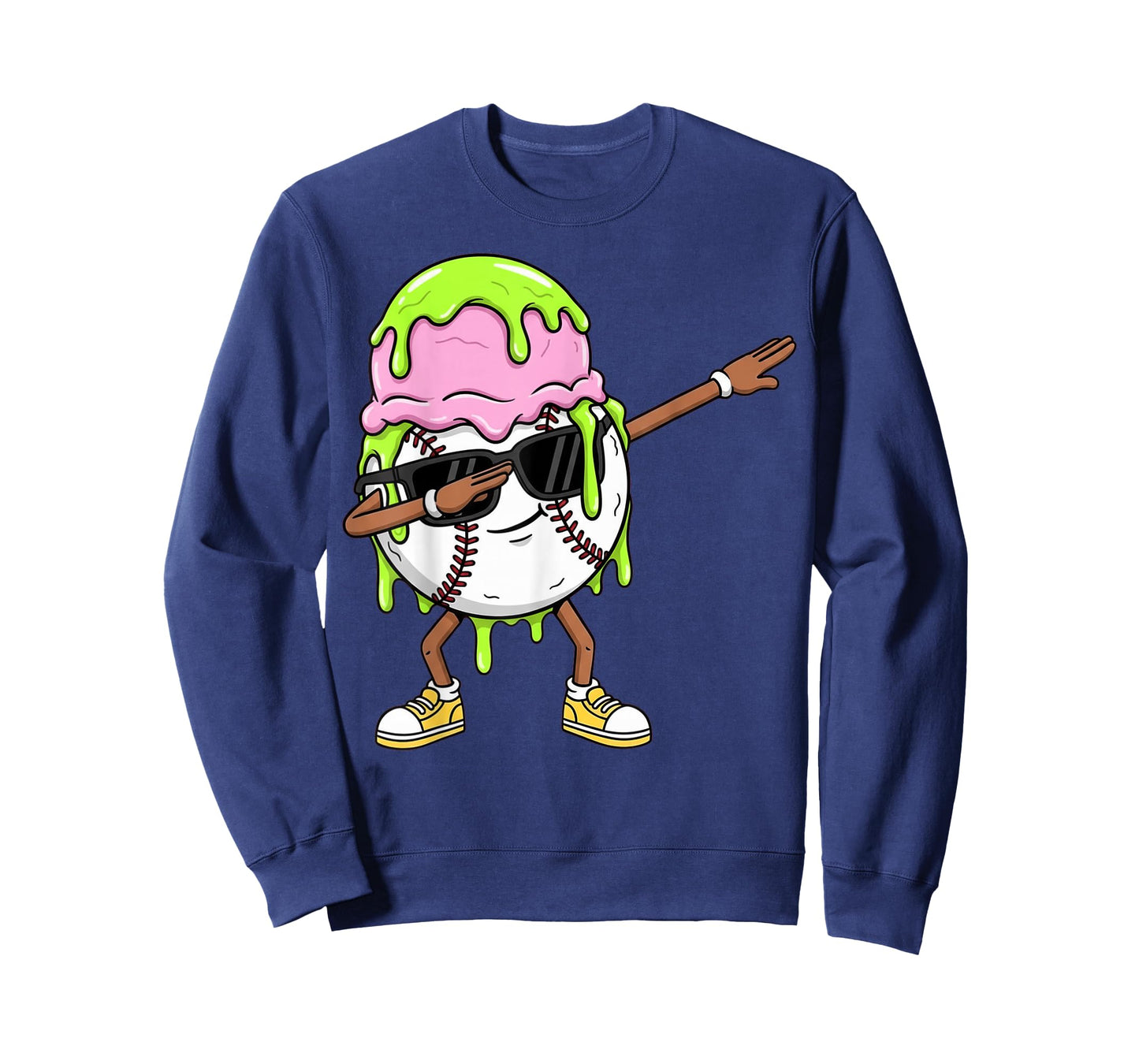 Dabbing Baseball Drip Ice Cream Kids Youth Boys Girls T-Shirt