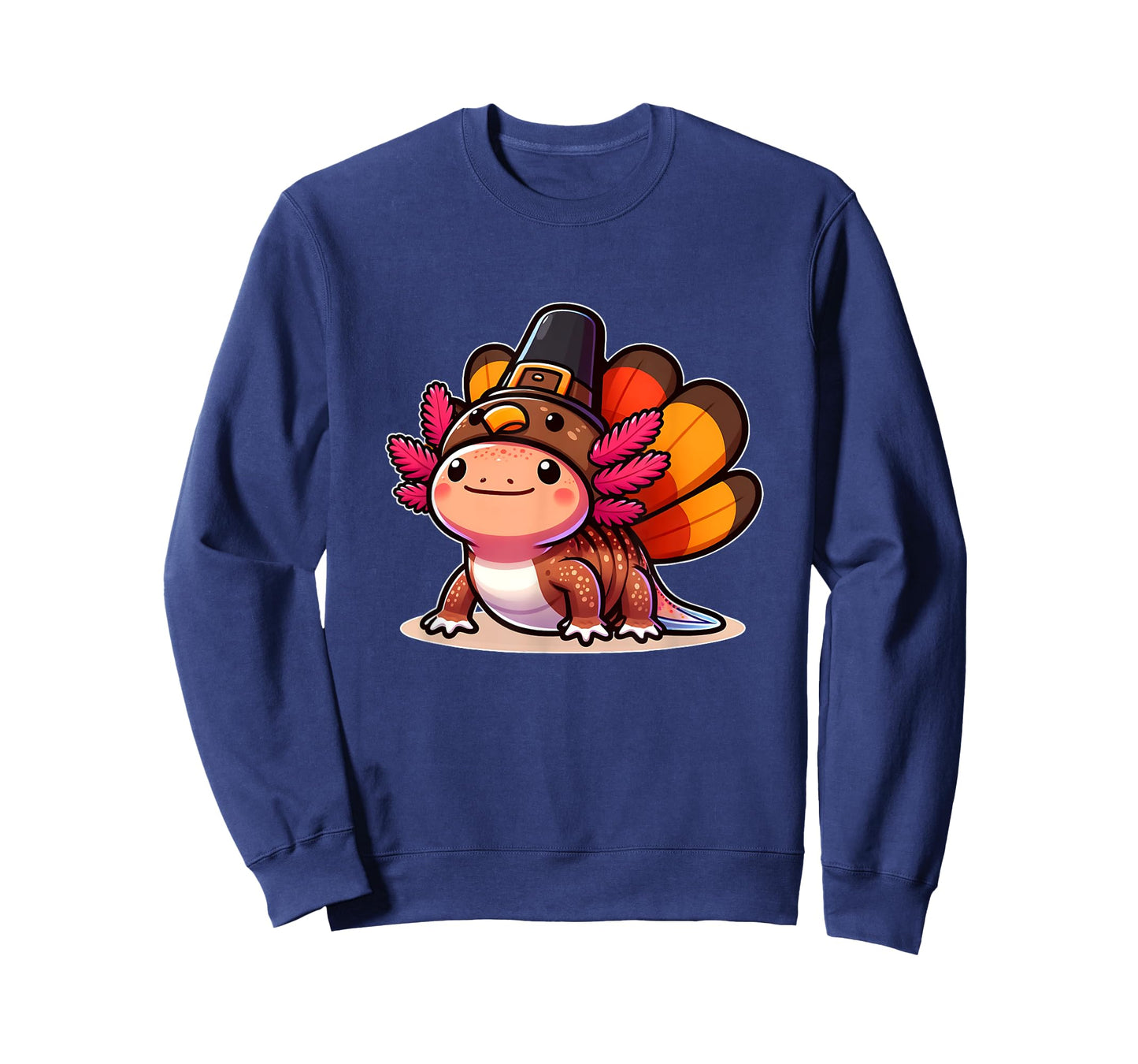 Funny Thanksgiving Shirts by Merch4life Pilgrim Axolotl in Turkey Disguise Unisex Kids T-Shirt Black Small Modern Cartoon Turtleneck Short Sleeve Thanksgiving Pet Costume