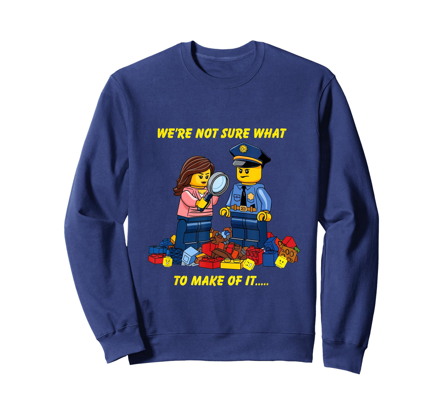 Building Bricks Police Crime Scene Blocks Builder Funny T-Shirt