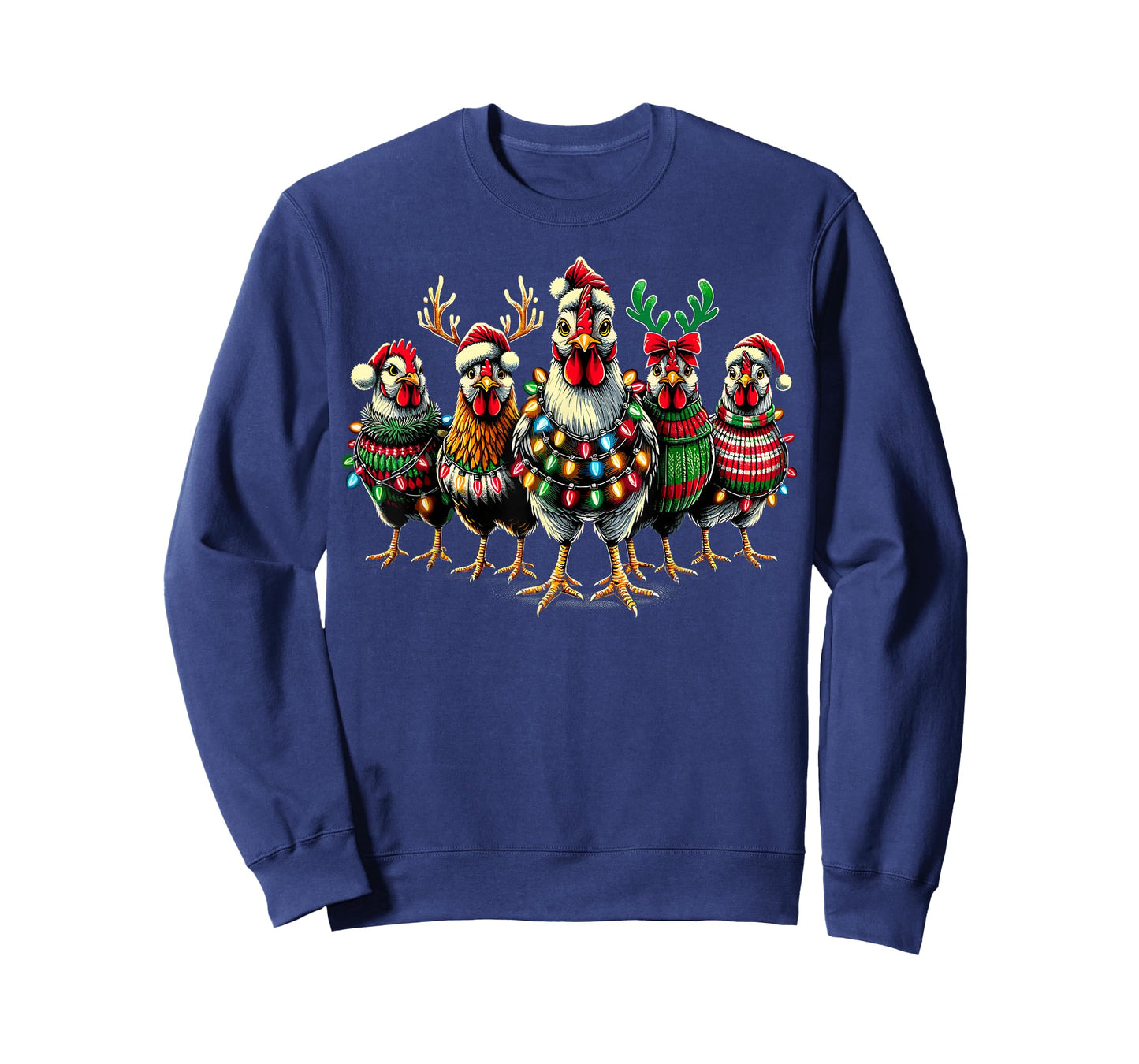 Christmas Chicken Lights Farm Xmas T-Shirt
