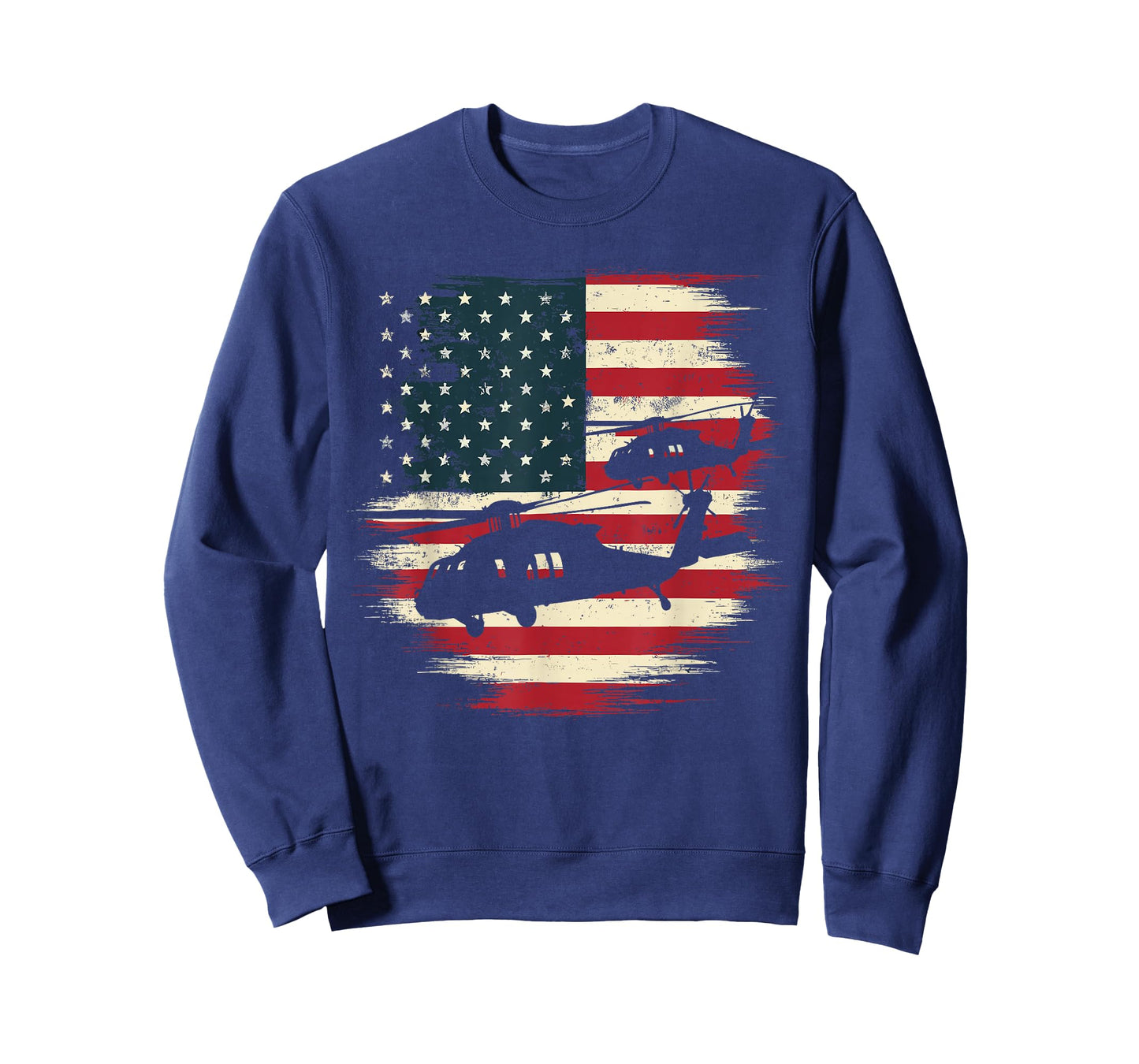 Helicopter USA Vintage Flag American T-Shirt