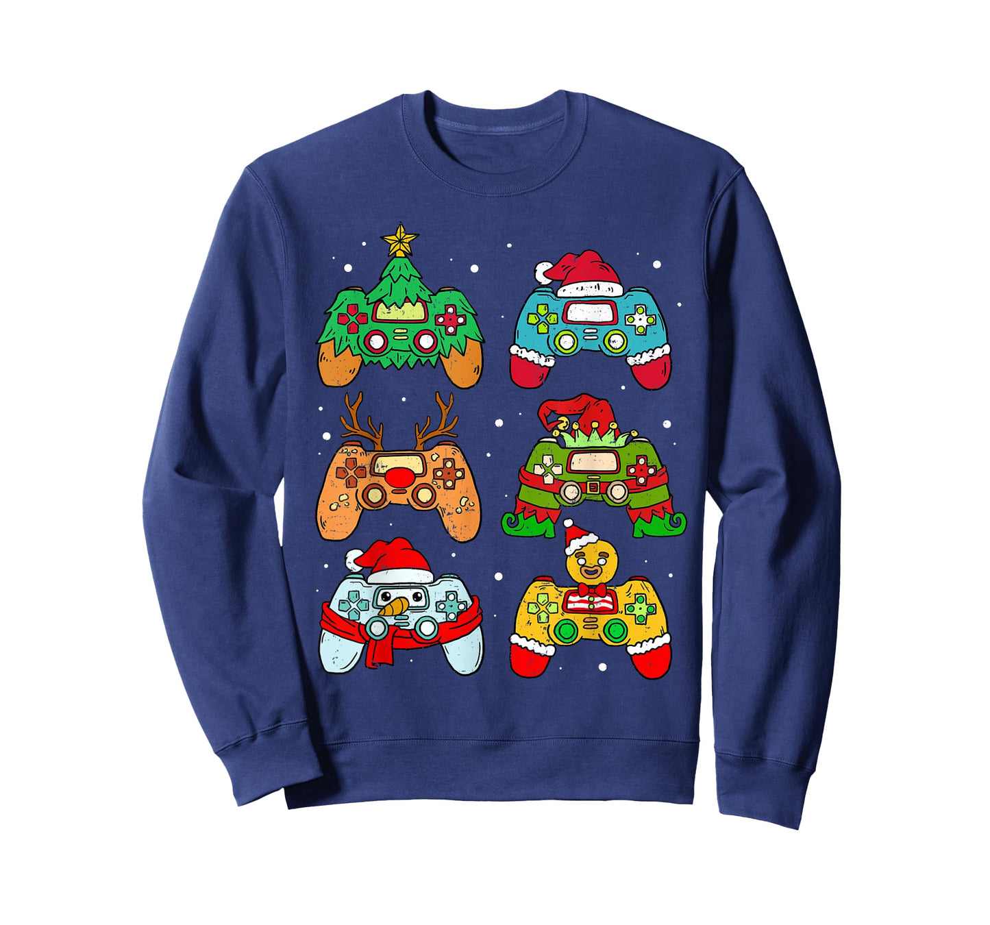 Christmas Santa Elf Gaming Controllers Snowman Boys Kids T-Shirt