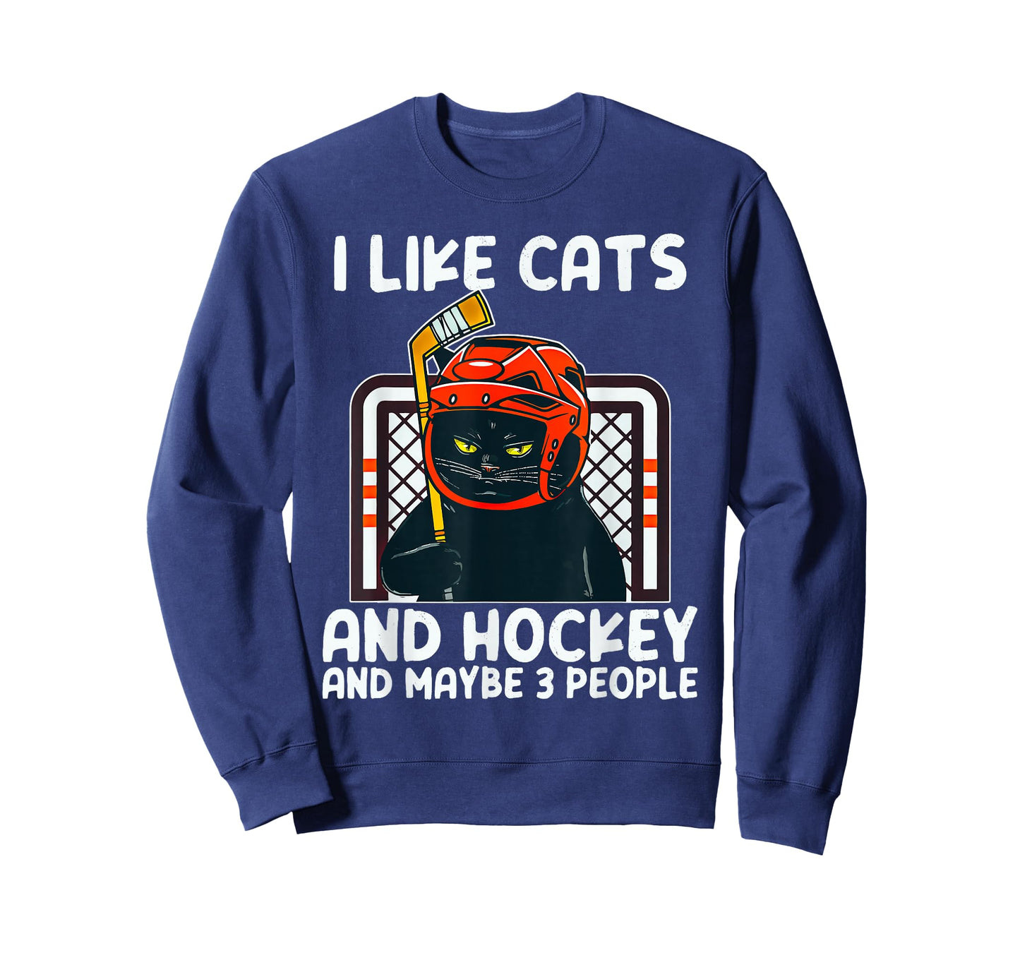 I Like Cats And Hockey And Maybe 3 People Black Catsc T-Shirt