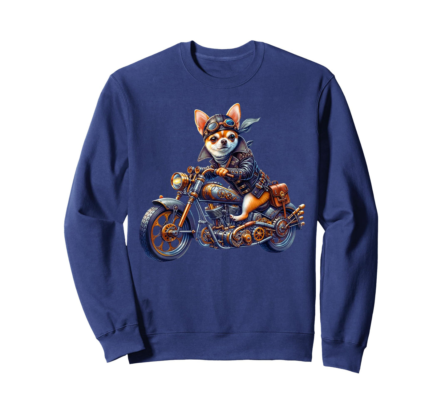 Cool Steampunk Chihuahua Biker Vintage Motorcycle Dog Lovers T-Shirt