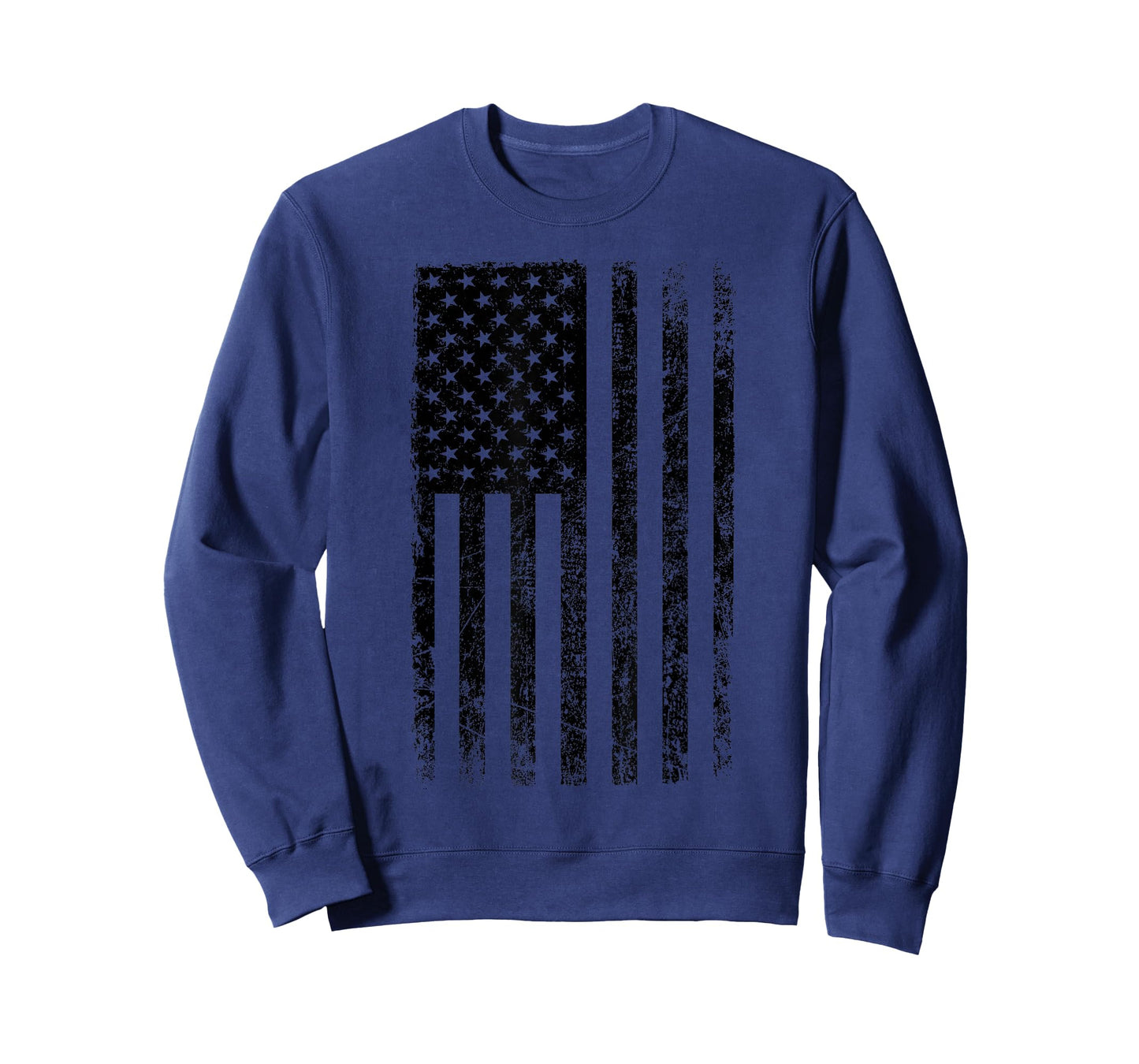 Distressed Black American Flag Worn Weathered Grunge T-Shirt