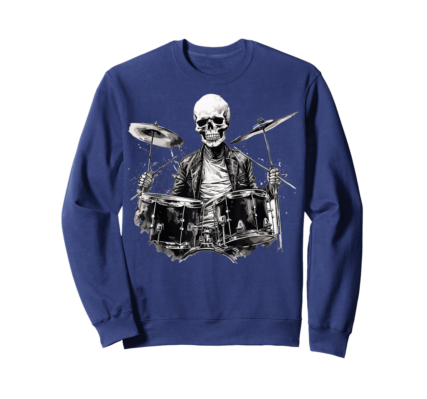 Skeleton Drummer Guy Rock And Roll Band Rock On Drum Kit T-Shirt