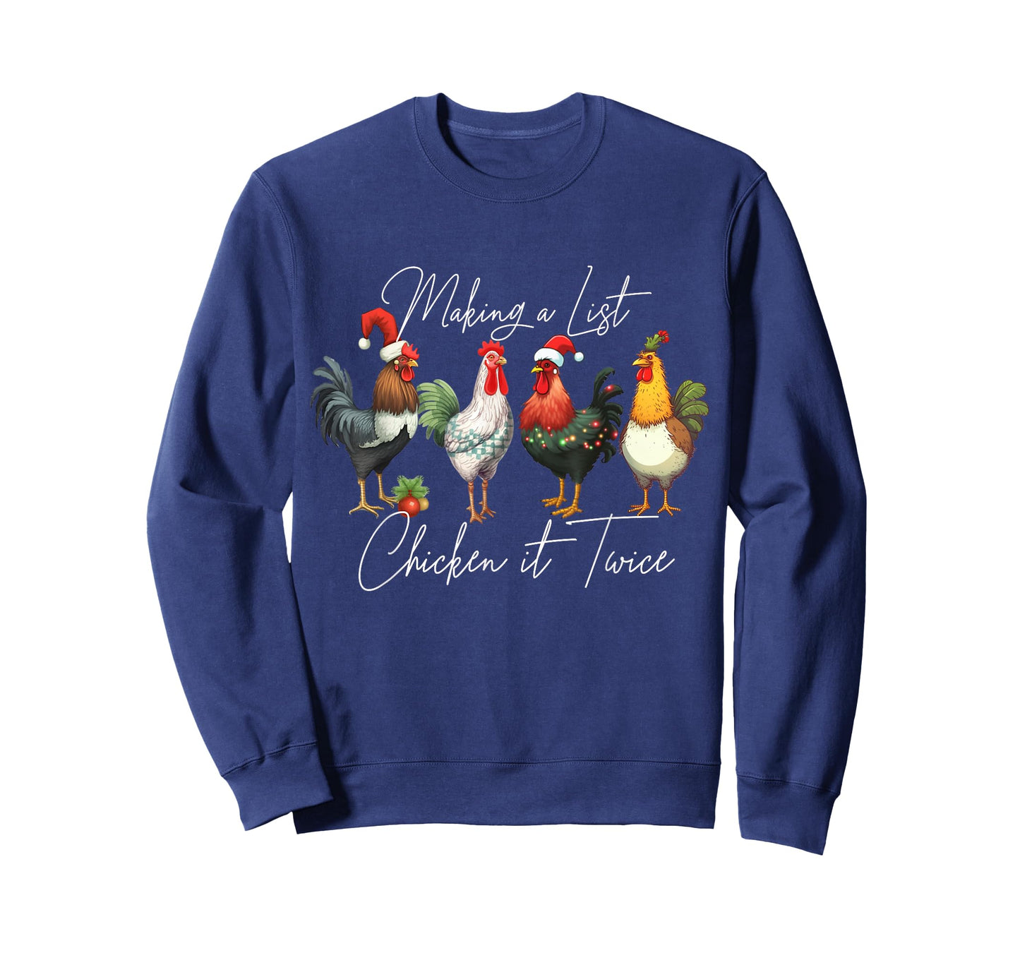 Christmas Chicken Lover Xmas Santa Hat Funny Farm Gift T-Shirt