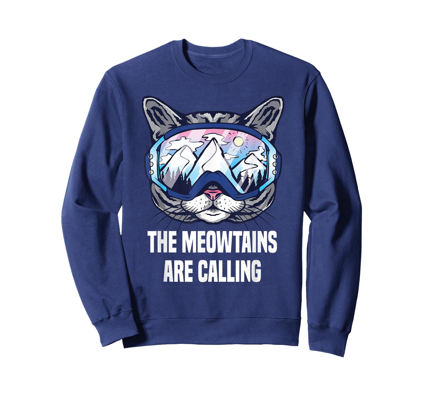 Ski Snowboard Goggles Funny The Meowtains Are Calling Gift T-Shirt