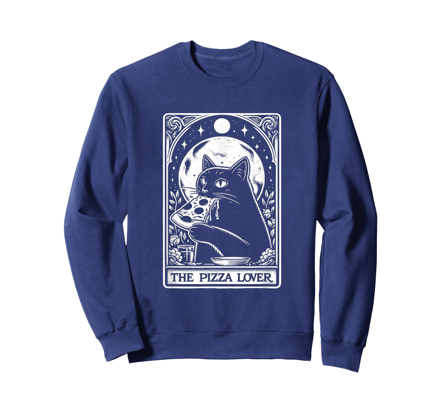 The Pizza Lover Cat Vintage Gothic Tarot Card T-Shirt