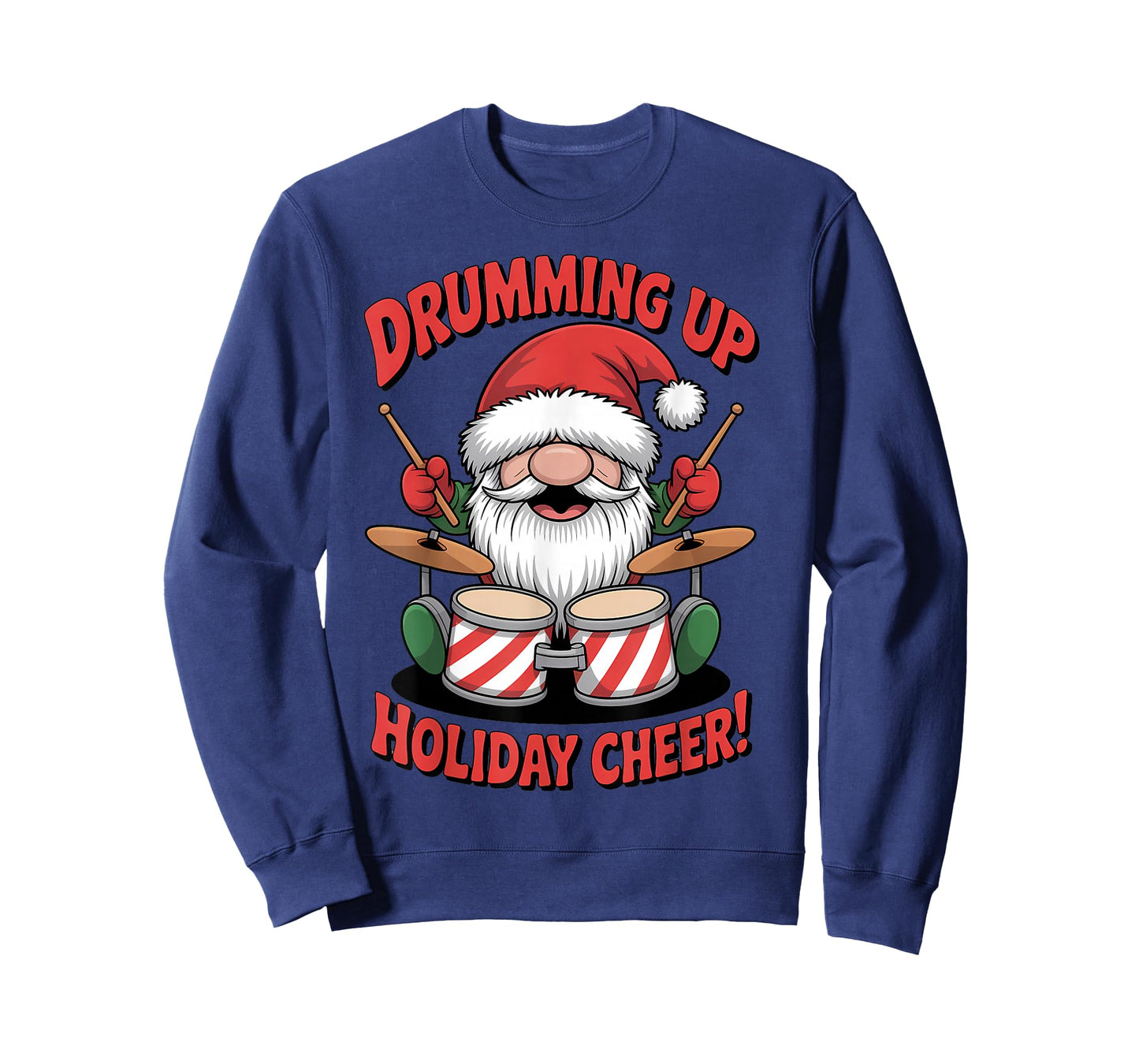 Funny Christmas Drummer Gnome Drumming for Men Women Kids T-Shirt