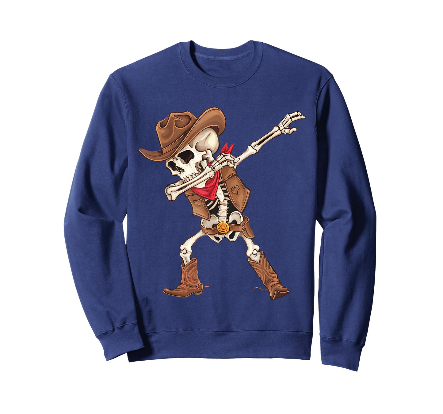 Dabbing Skeleton Cowboy Halloween Costume Boys Mens Kids T-Shirt