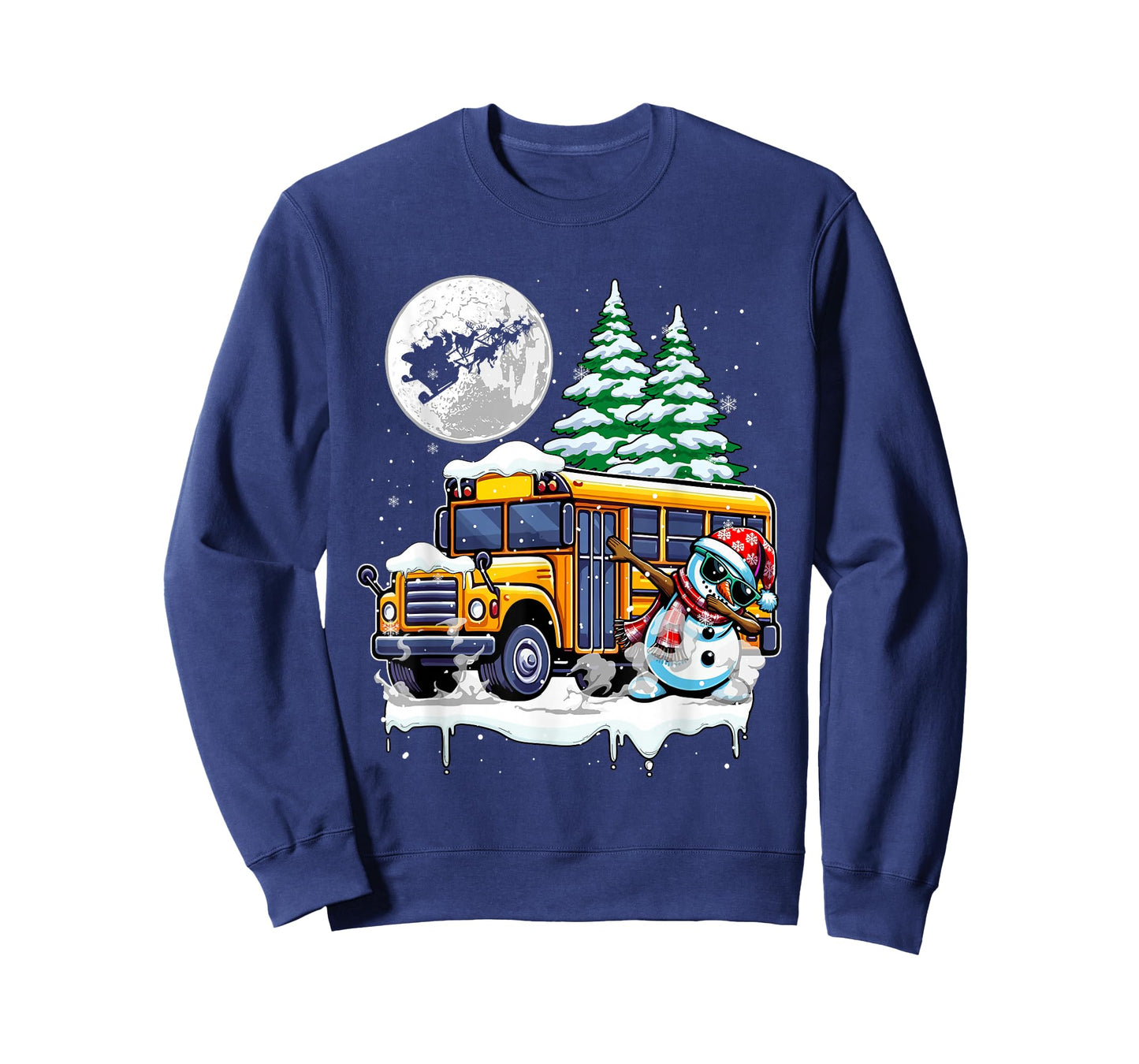 Dabbing Snowman On School Bus Christmas Driver Lover Kids T-Shirt