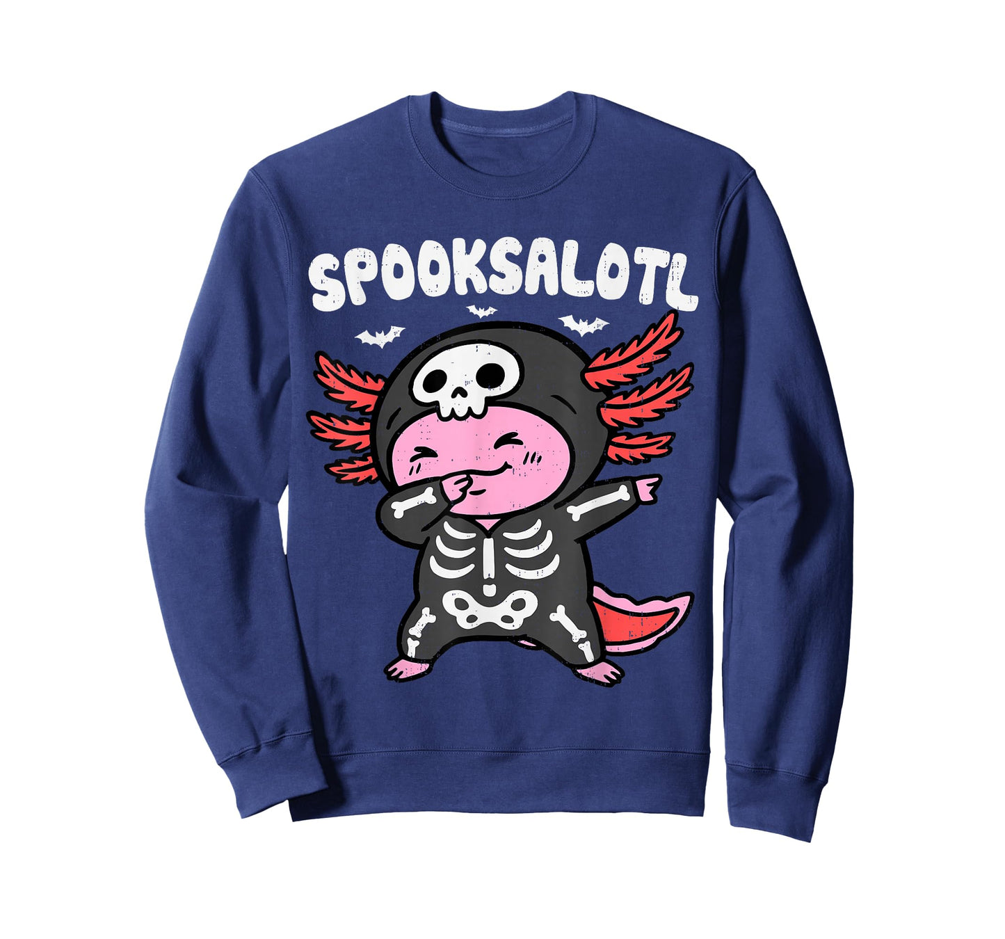 Skeleton Dabbing Axolotl Halloween Costume Boys Girls Kids T-Shirt