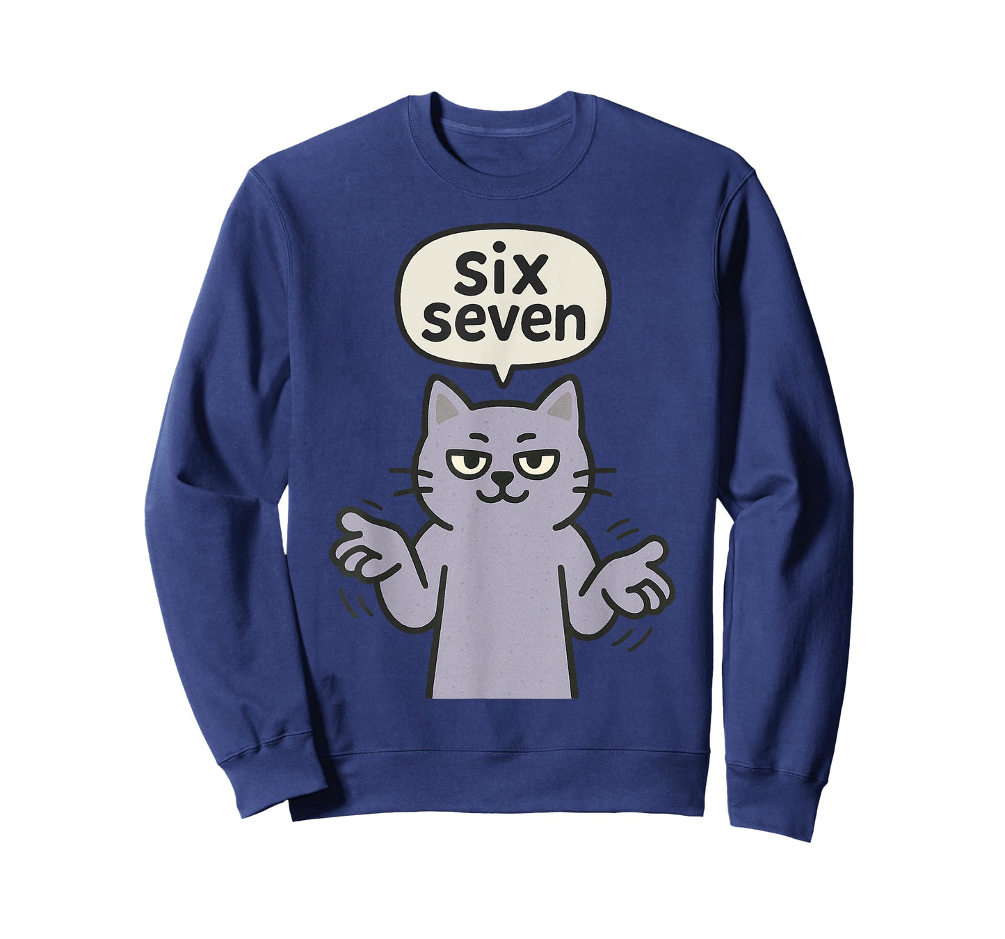 67 Six Seven 6-7 Cat - Funny Kids Gaming Brainrot Meme T-Shirt