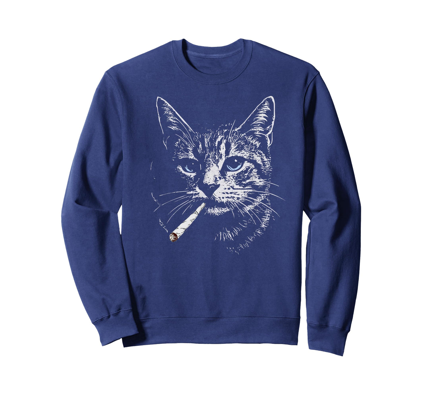 Graphic Art Animal Lover Adult Cat Smoking Blunt Weed Funny T-Shirt